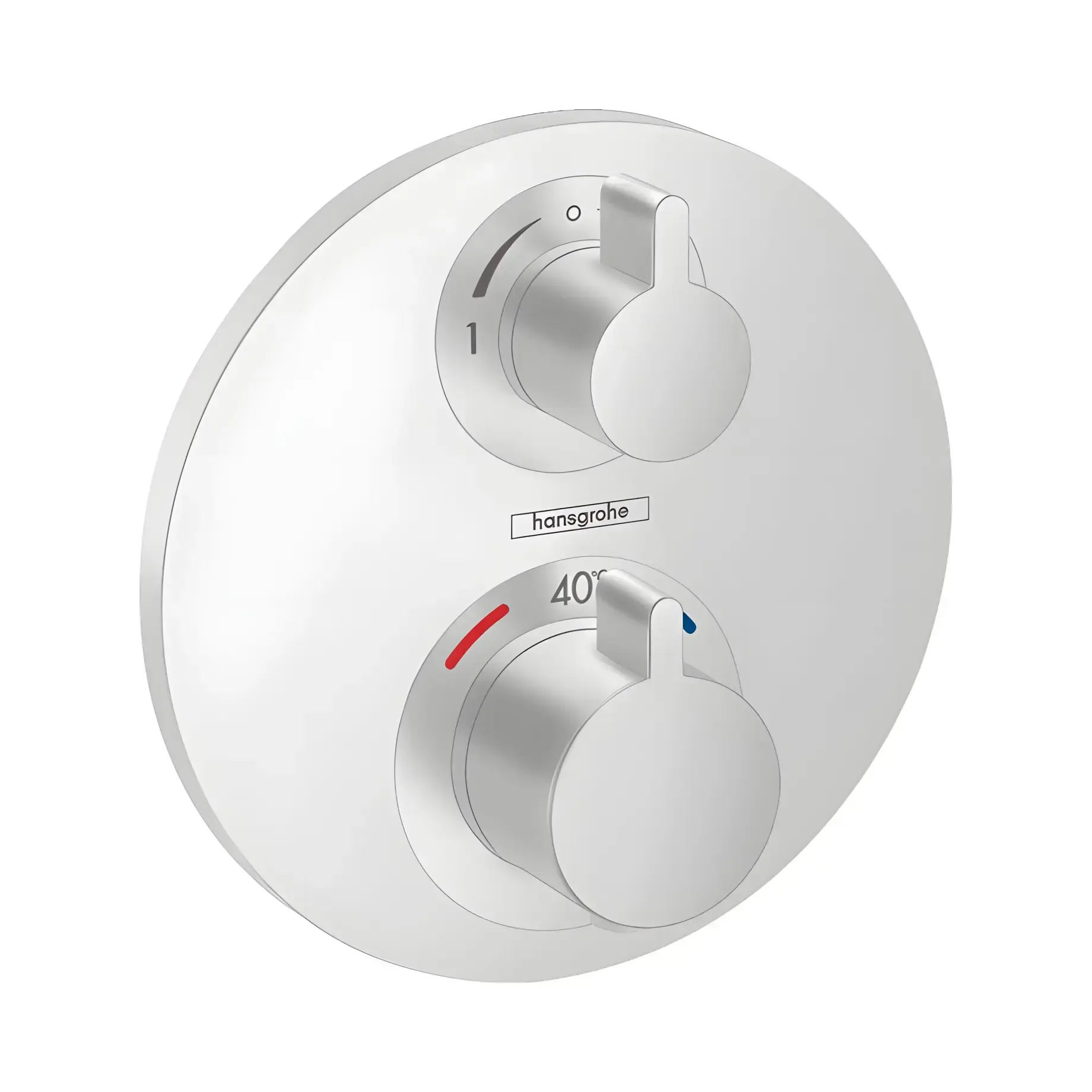 Термостат для ванни та душу Ecostat S Hansgrohe 15758700 White Matt — вид на білому тлі