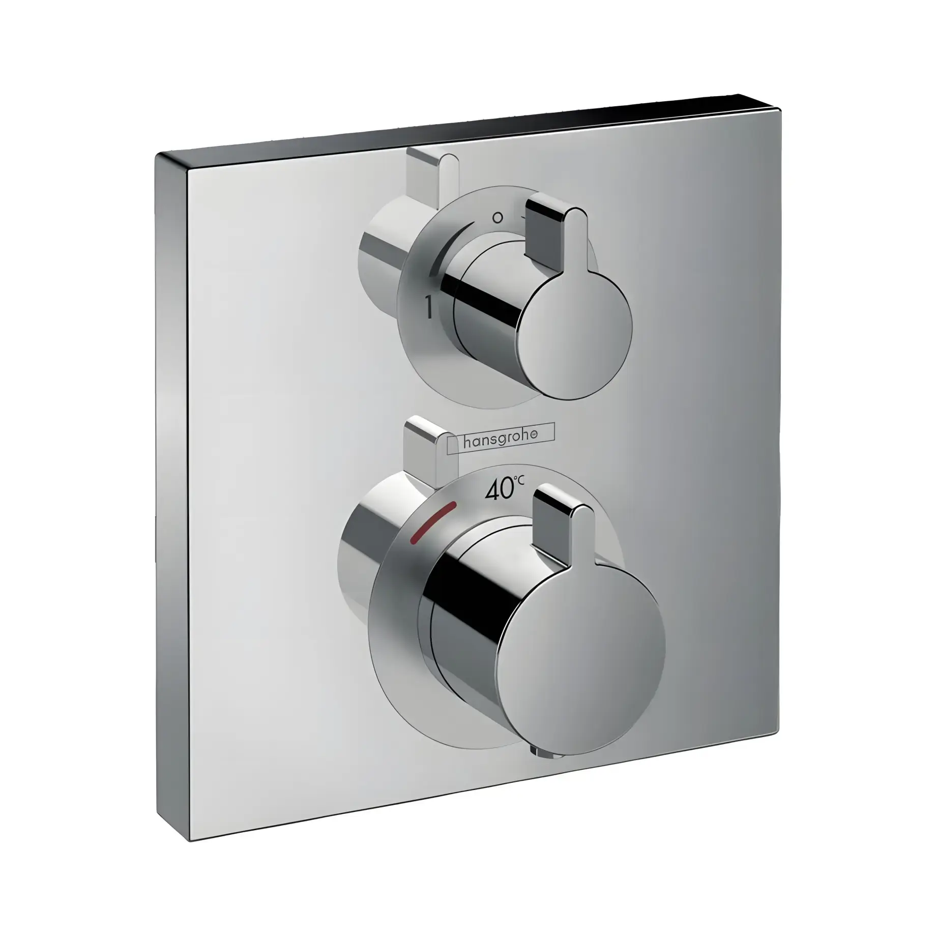 Термостат для ванни та душу Ecostat Square Hansgrohe 15714000 Chrome — вид на білому тлі