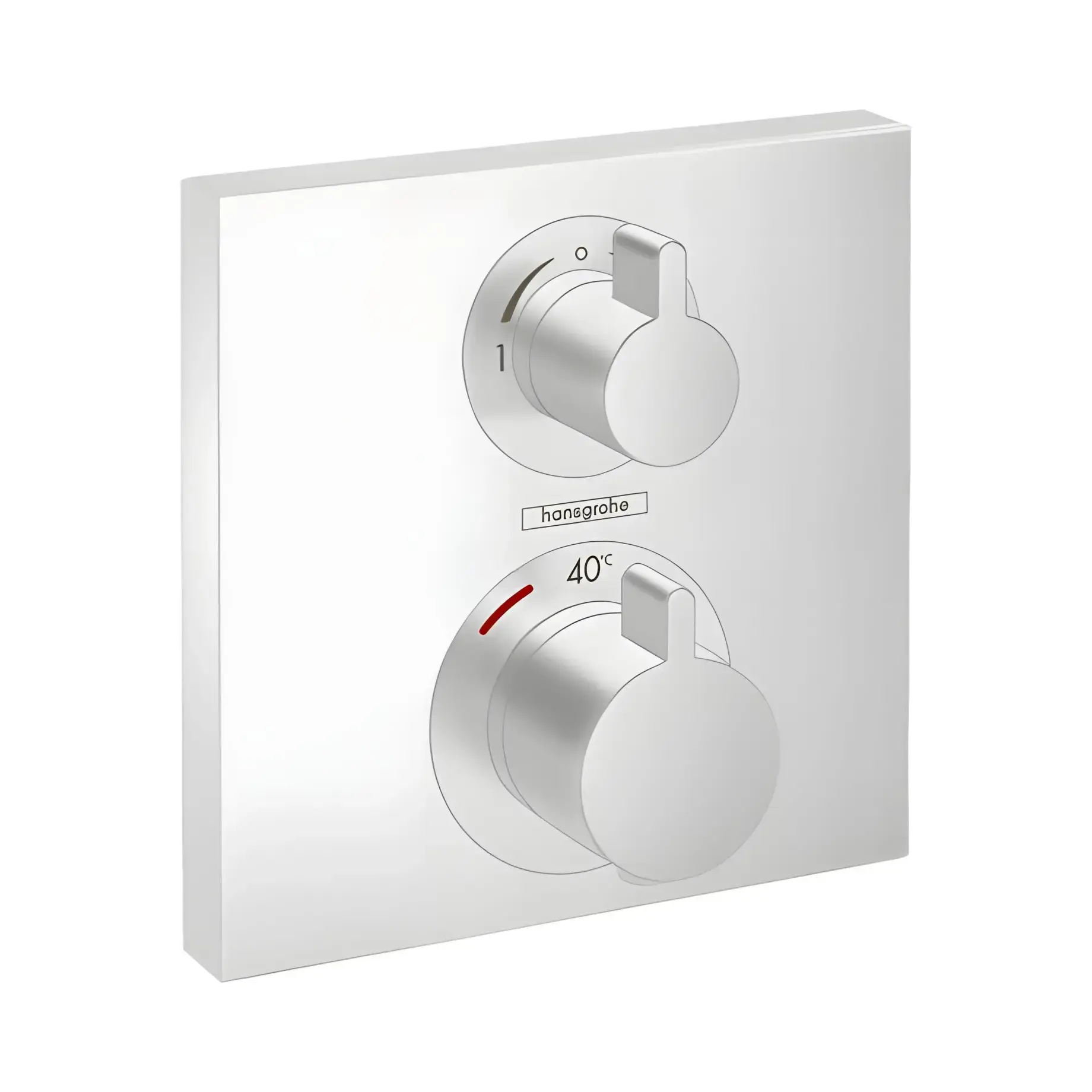 Термостат для ванни та душу Ecostat Square Hansgrohe 15714700 White Matt — вид на білому тлі