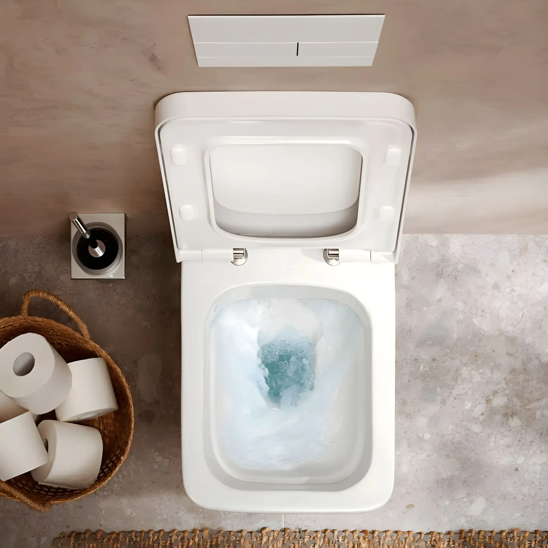 Унітаз EluPura Q Hansgrohe 60194450 + 60150450 — вид ззаду