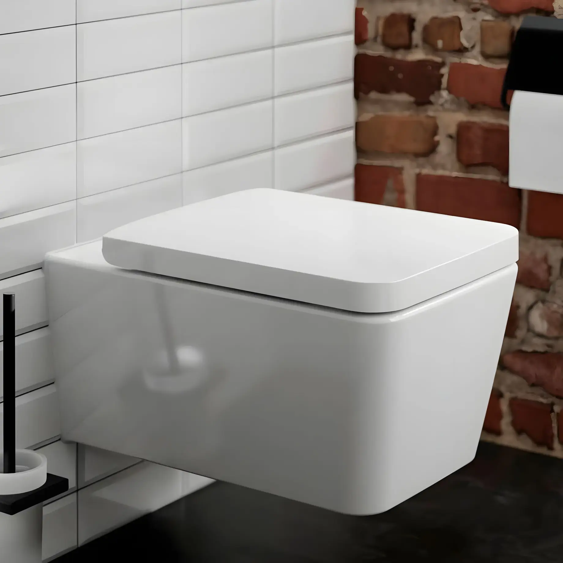 Унітаз EluPura Q Hansgrohe 60194450 + 60150450 — вид спереду