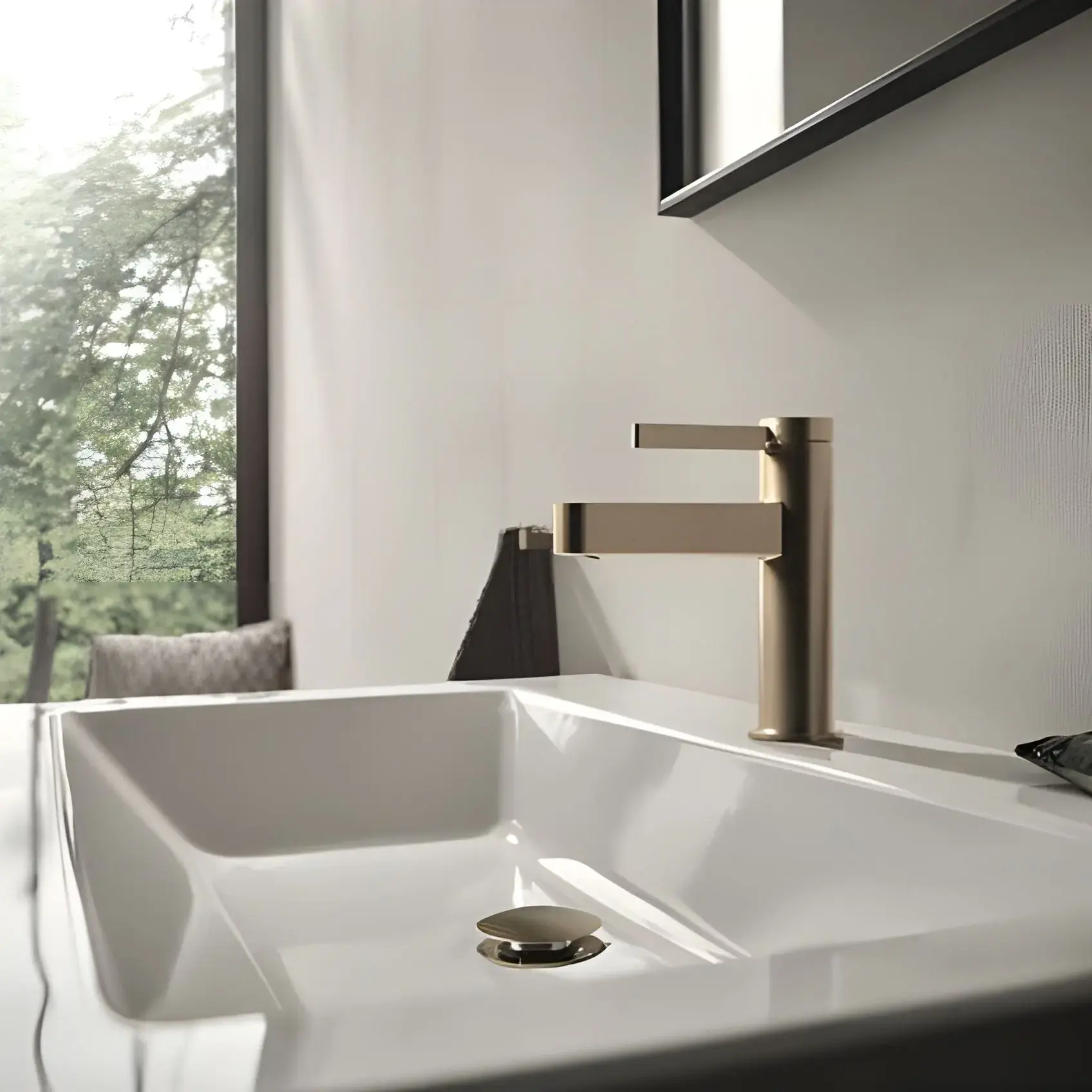 Змішувач для раковини Finoris Hansgrohe 76024140 Brushed Bronze — вид спереду