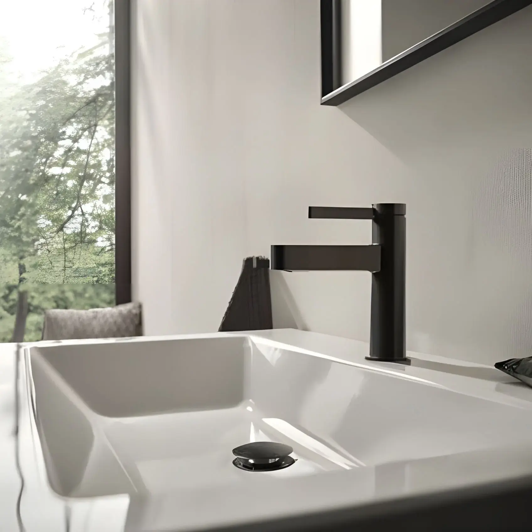 Змішувач для раковини Finoris Hansgrohe 76024340 Brushed Black Chrome — вид спереду