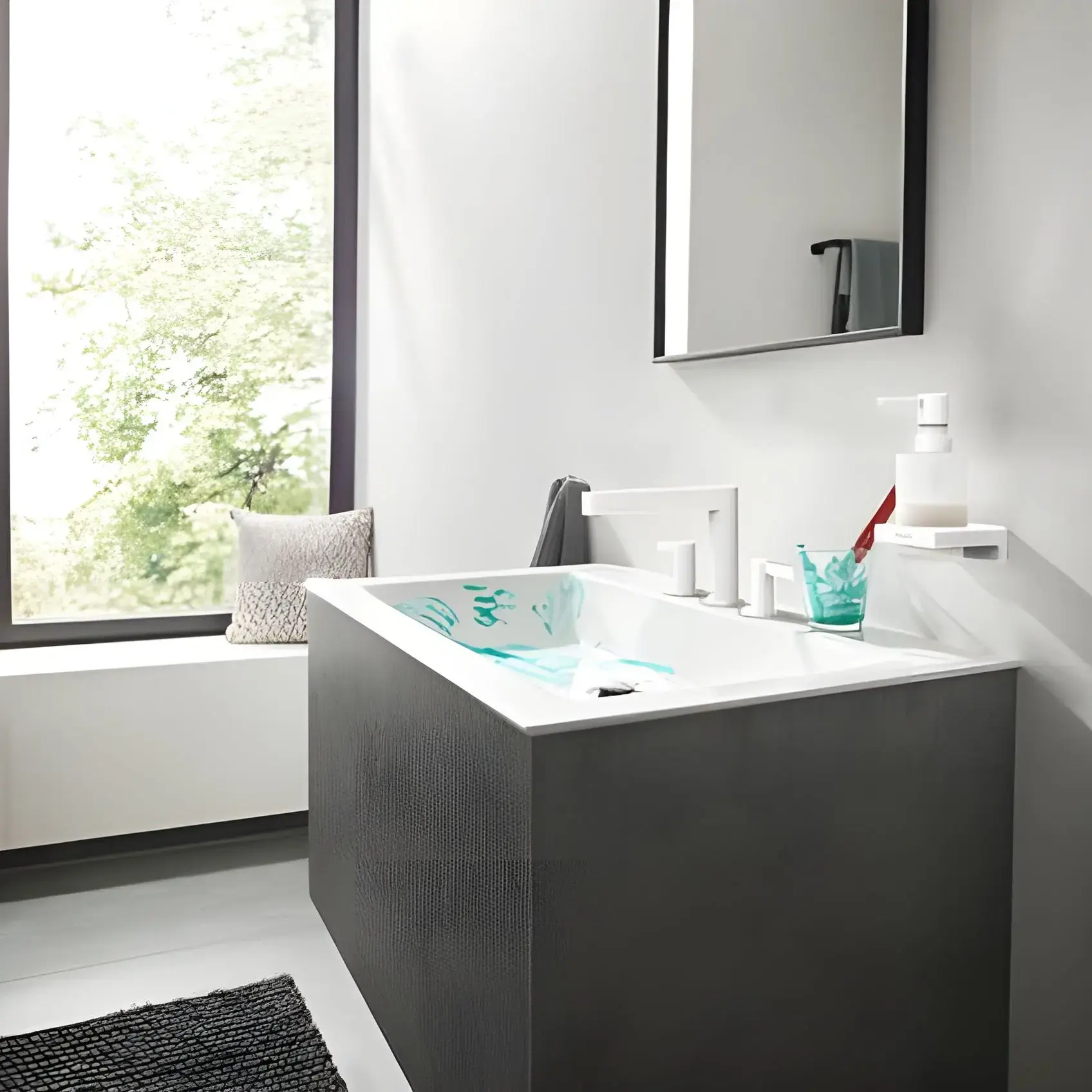 Змішувач для раковини Finoris Hansgrohe 76033700 White Matt — вид спереду