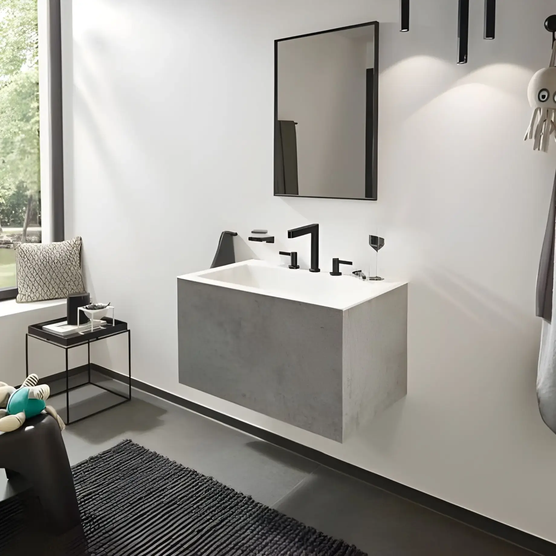 Змішувач для раковини Finoris Hansgrohe 76034340 Brushed Black Chrome — вид спереду