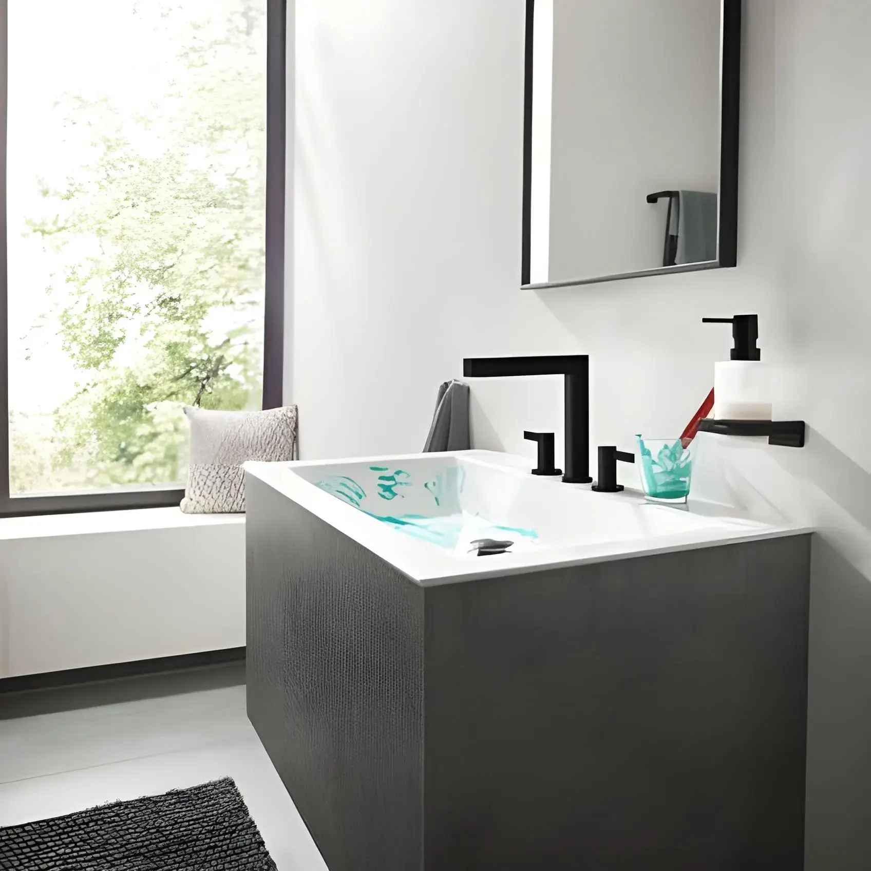 Змішувач для раковини Finoris Hansgrohe 76034670 Matt Black — вид спереду