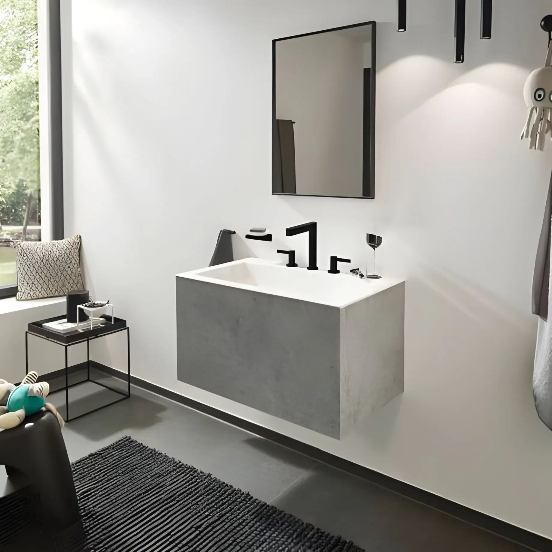 Змішувач для раковини Finoris Hansgrohe 76034670 Matt Black — бічний ракурс