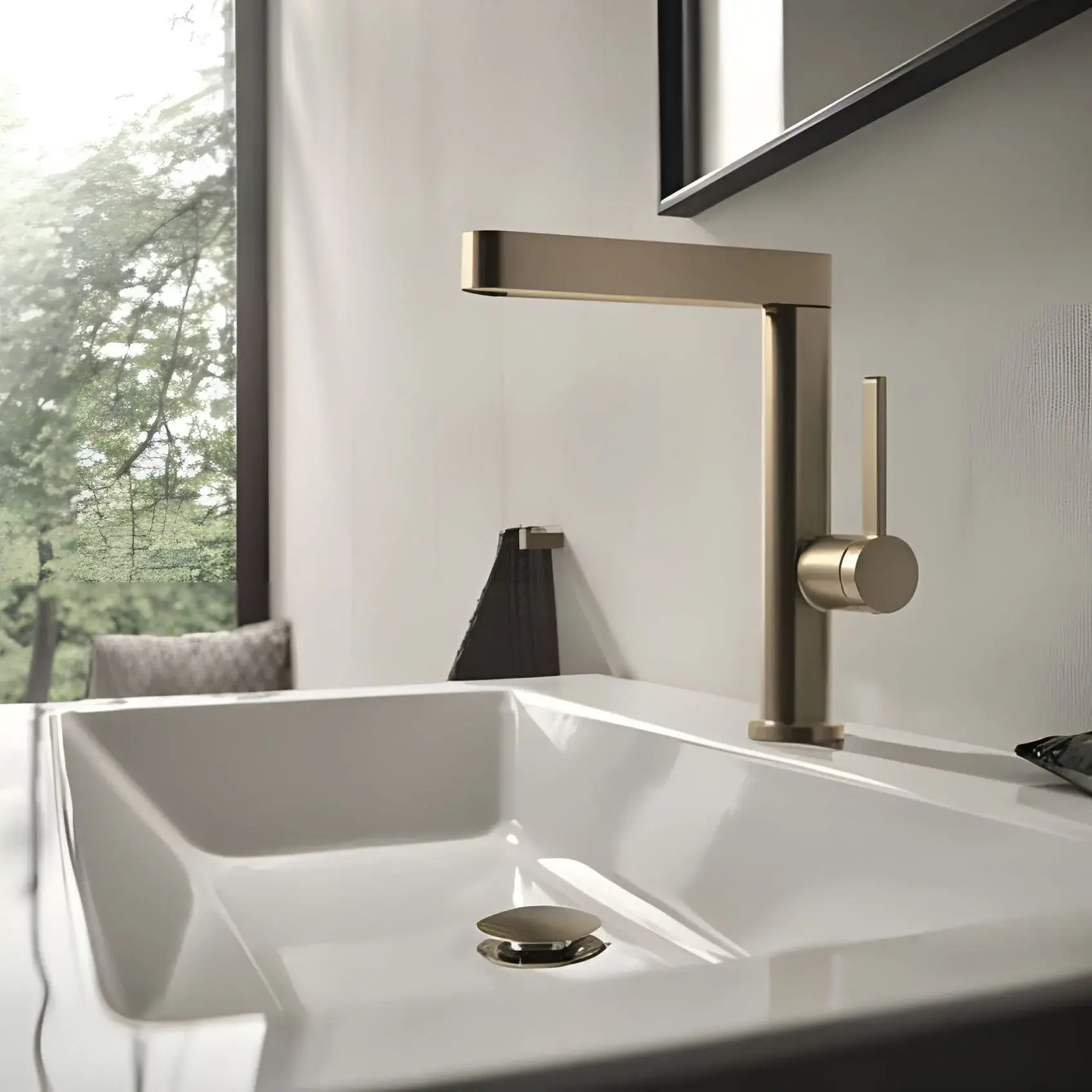 Змішувач для раковини Finoris Hansgrohe 76060140 Brushed Bronze — вид спереду