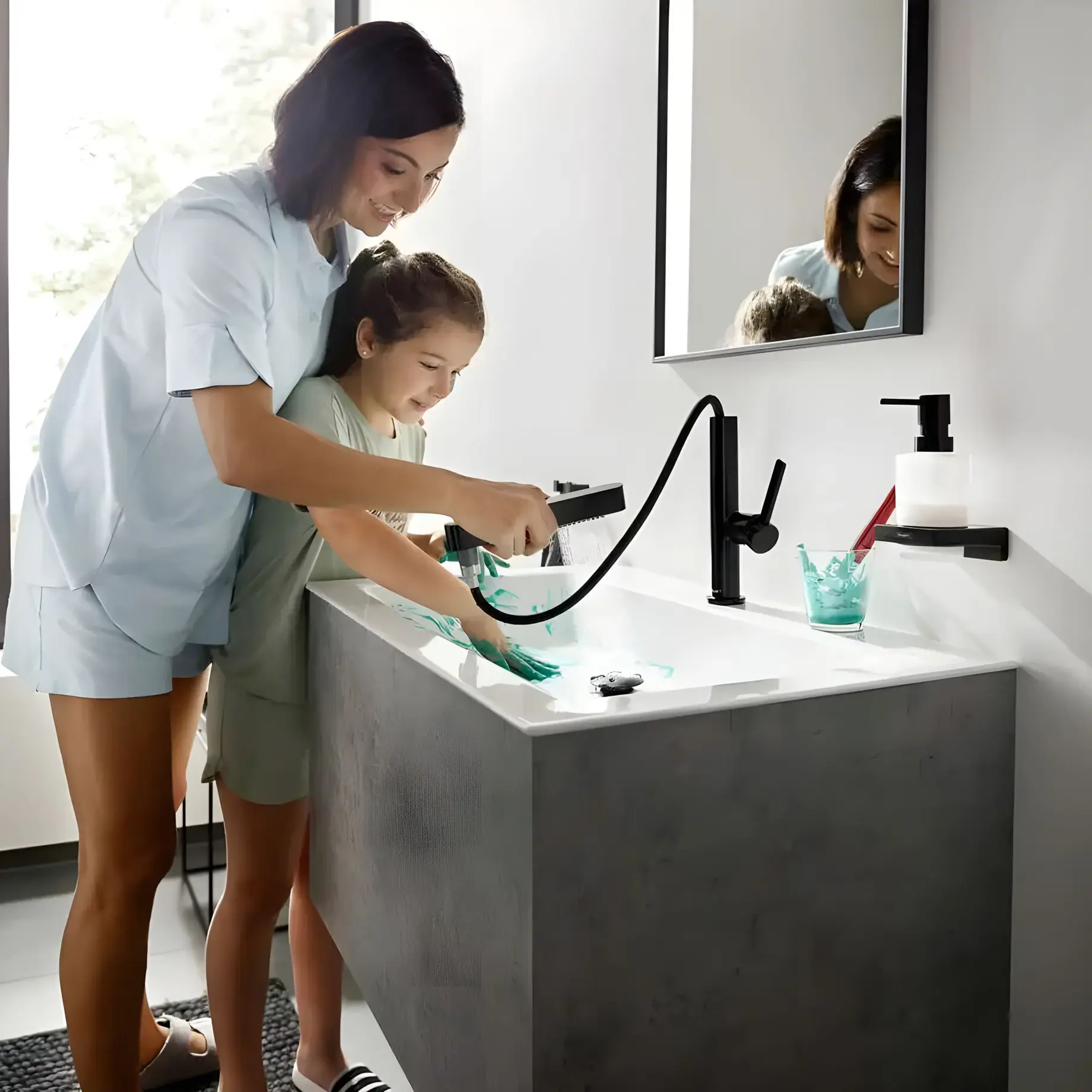 Змішувач для раковини Finoris Hansgrohe 76063670 Matt Black — вид всередину