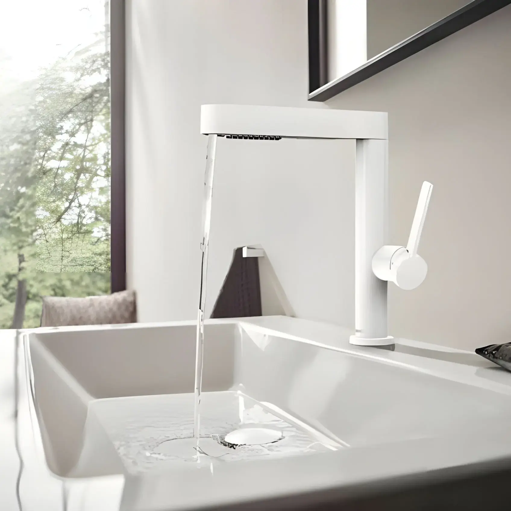 Змішувач для раковини Finoris Hansgrohe 76063700 White Matt — вид спереду