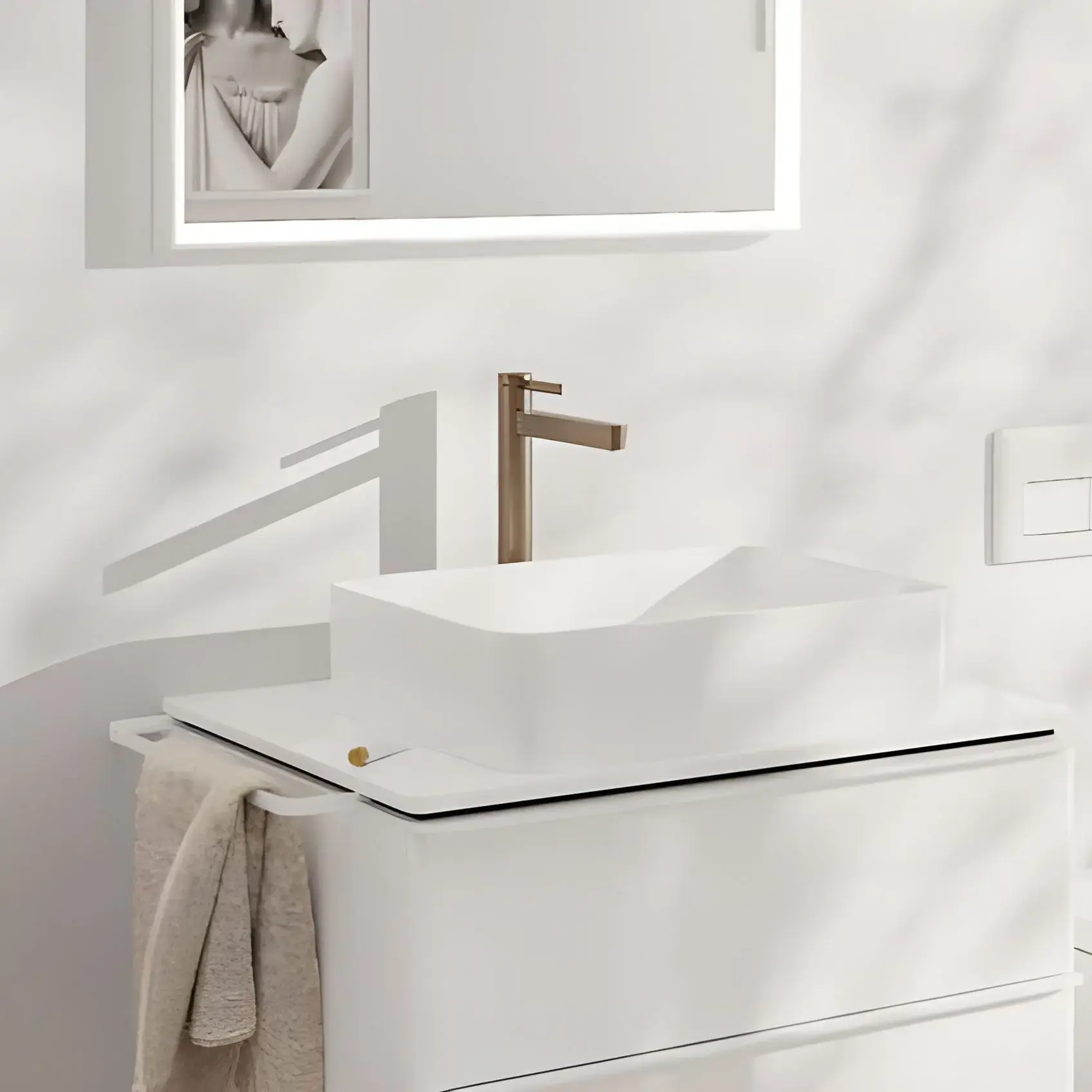 Змішувач для раковини Finoris Hansgrohe 76072140 Brushed Bronze — вид спереду