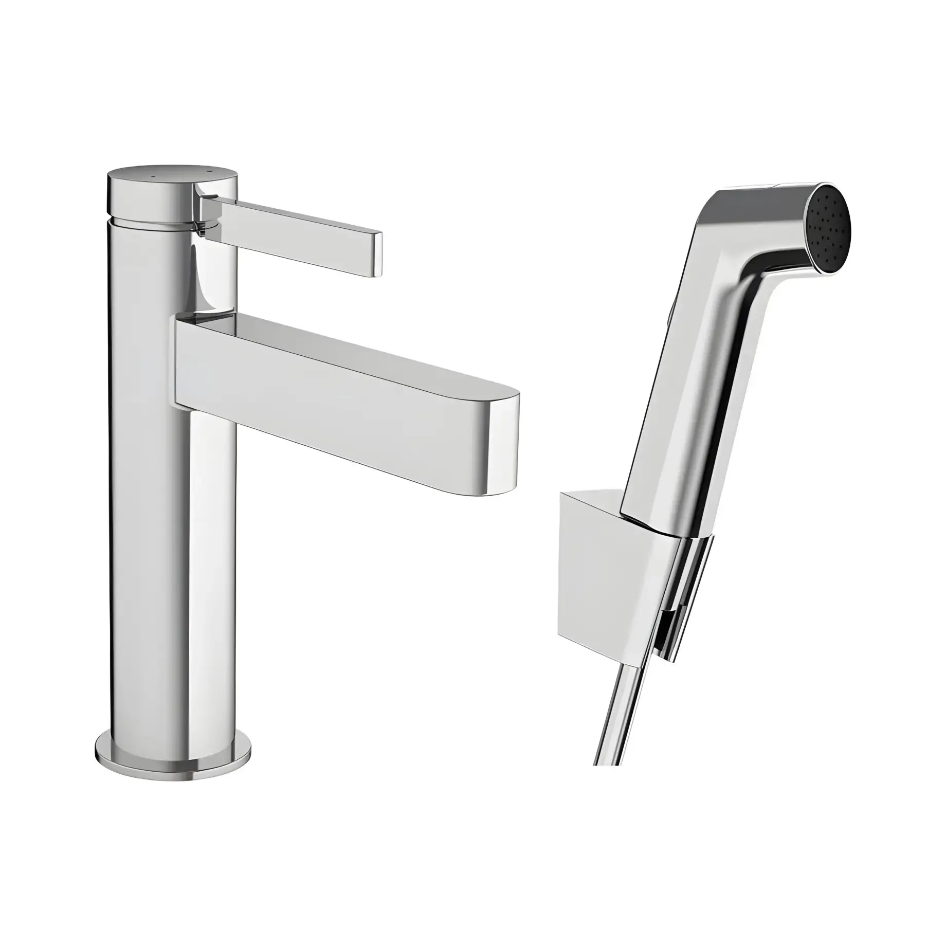 Змішувач для раковини з гігієнічним душем Finoris Hansgrohe 76210000 Chrome — вид на білому тлі