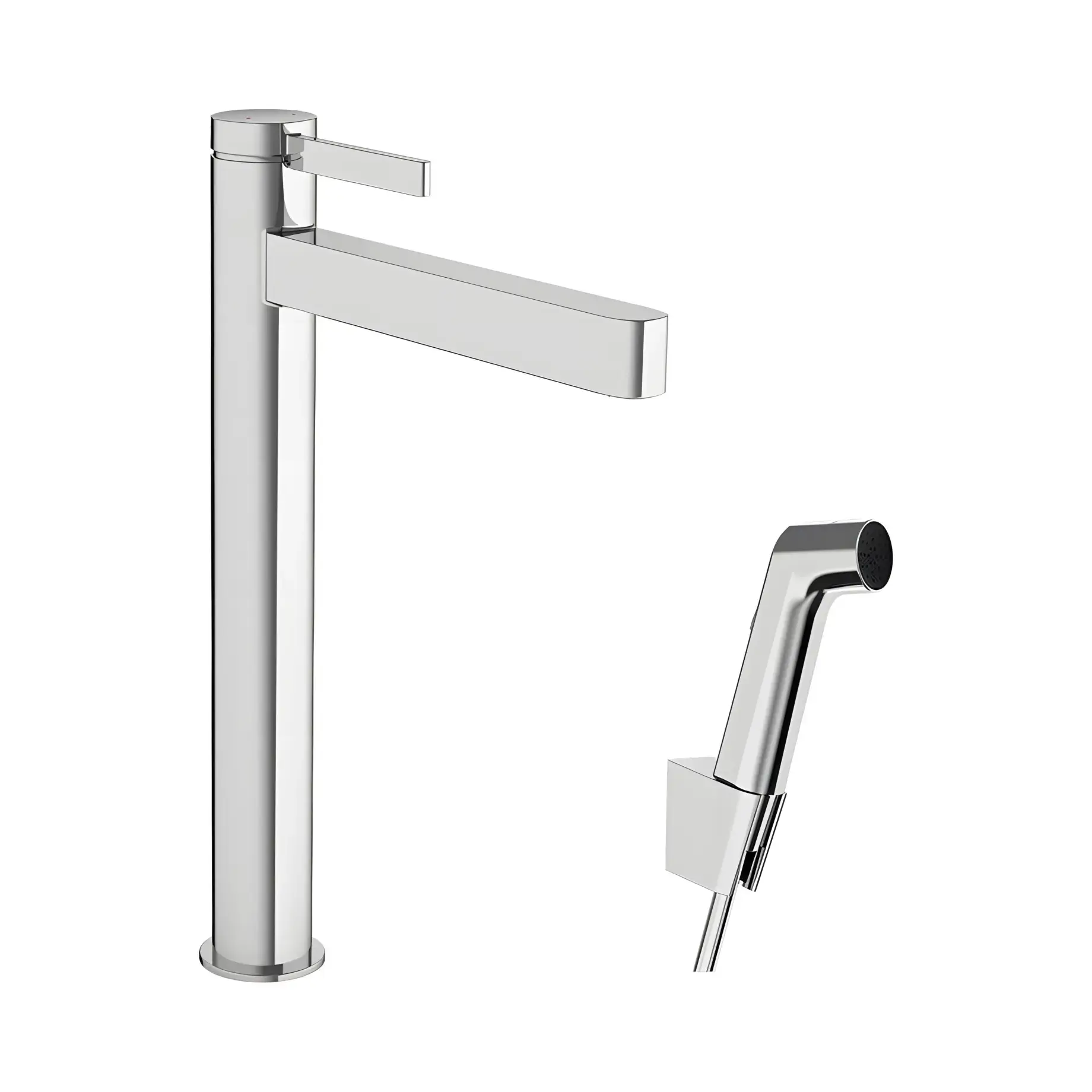 Змішувач для раковини з гігієнічним душем Finoris Hansgrohe 76220000 Chrome — вид на білому тлі