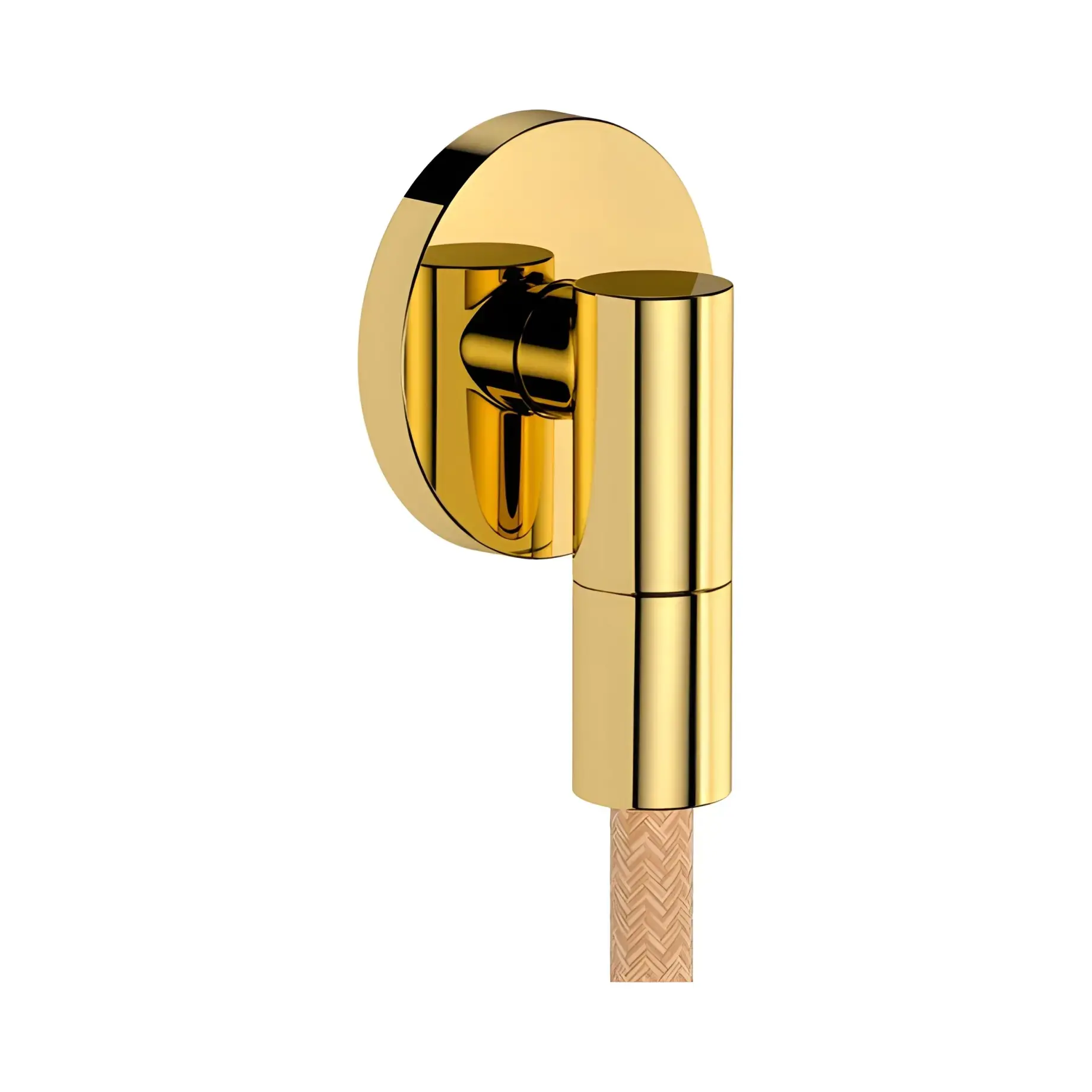 Шлангове під'єднання FixFit Fine S Hansgrohe 28882990 Polished Gold Optic — вид на білому тлі