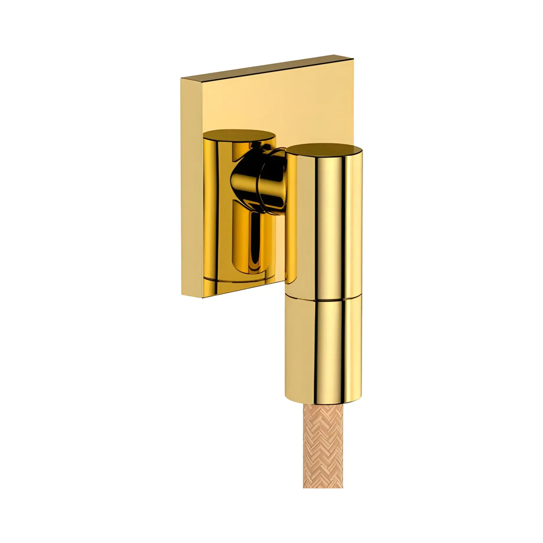 Шлангове під'єднання FixFit Fine E Hansgrohe 28883990 Polished Gold Optic — вид на білому тлі