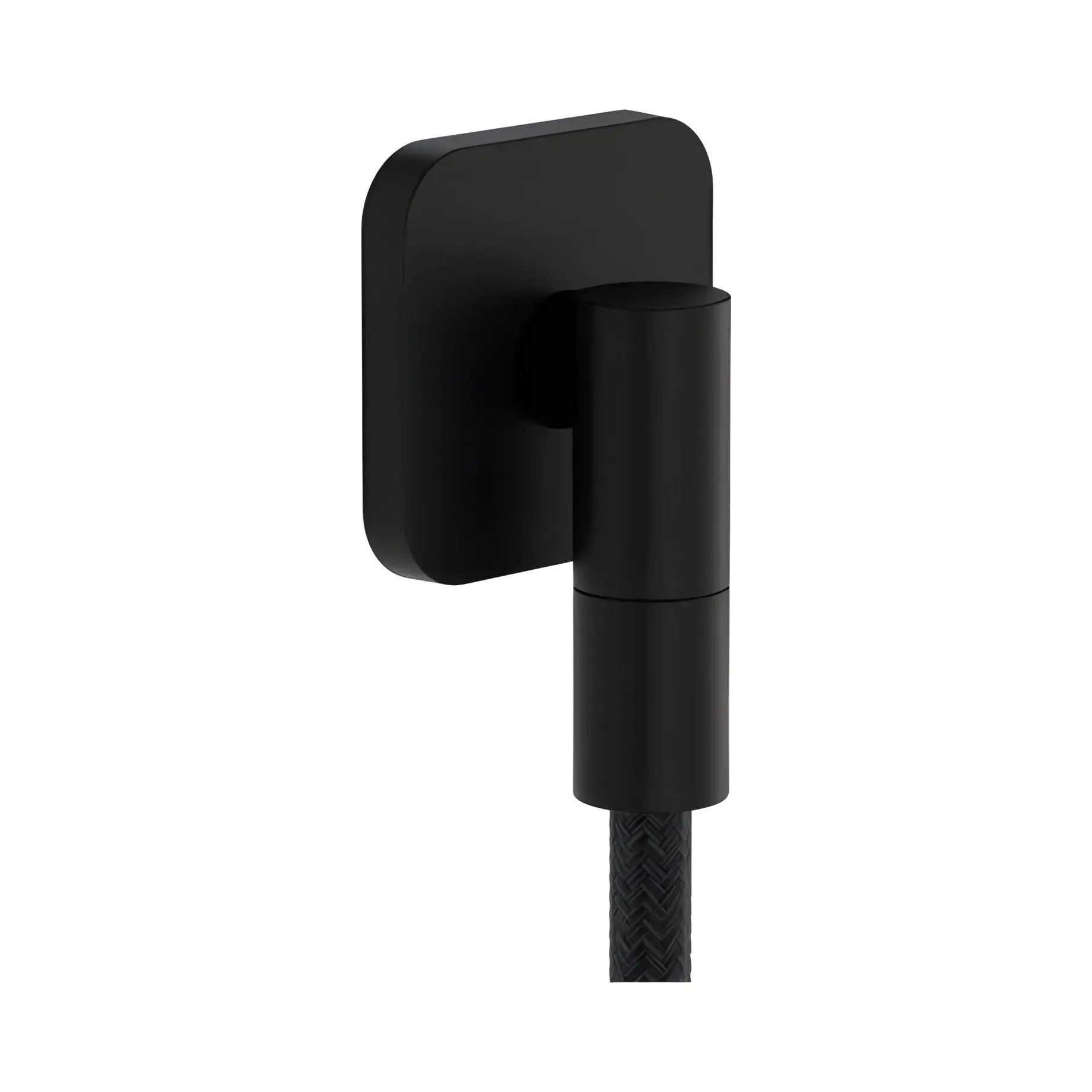 Шлангове під'єднання FixFit Fine Q Hansgrohe 28884670 Matt Black — вид на білому тлі