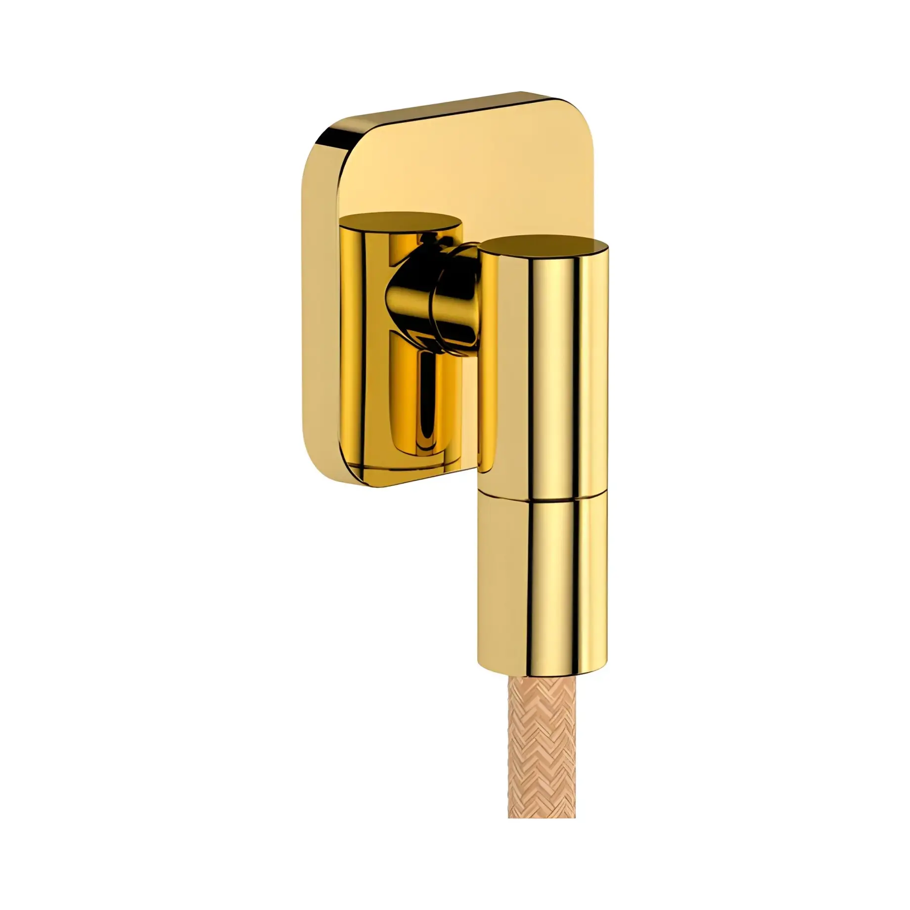 Шлангове під'єднання FixFit Fine Q Hansgrohe 28884990 Polished Gold Optic — вид на білому тлі