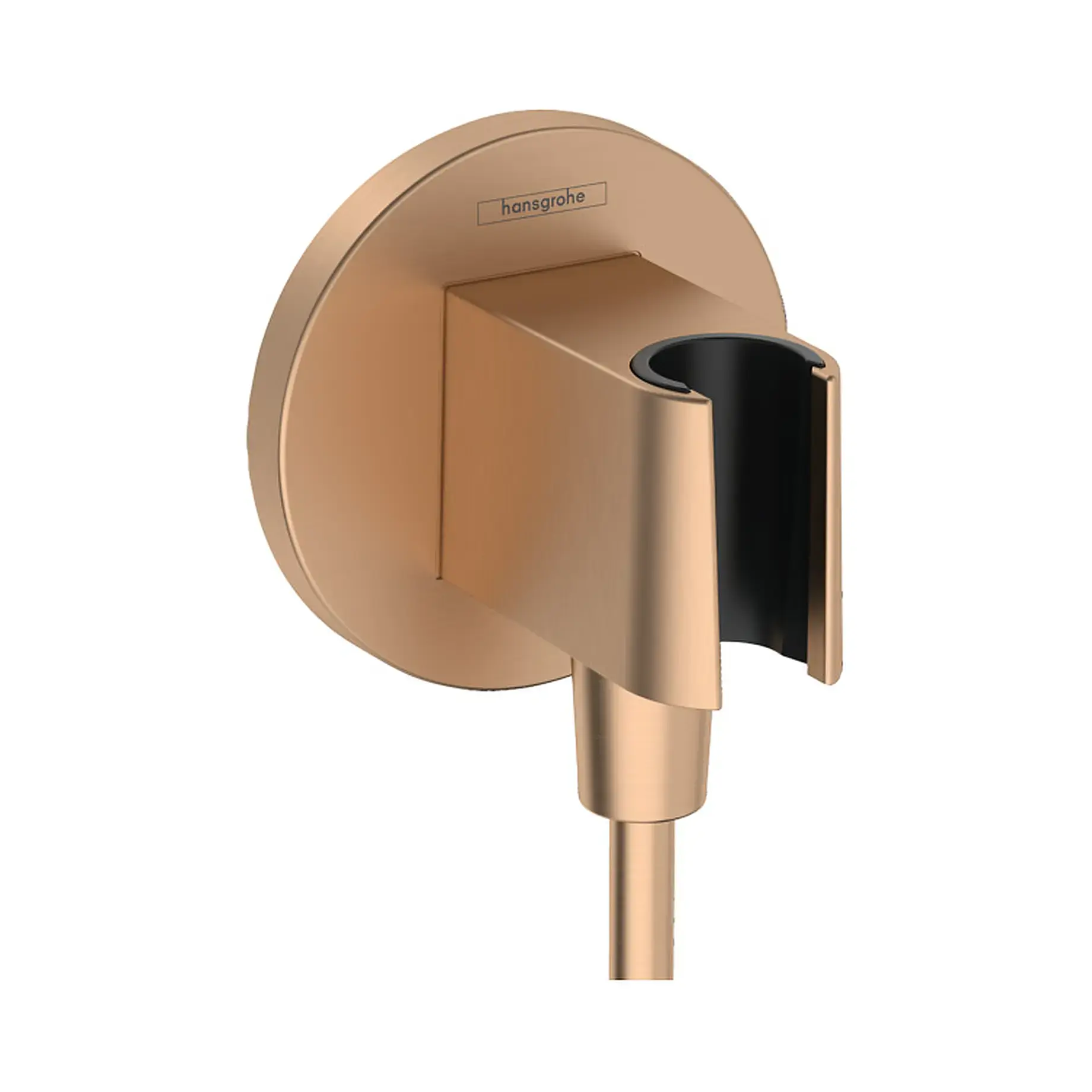 Шлангове під'єднання з тримачем FixFit Porter S Hansgrohe 26888140 Brushed Bronze — вид на білому тлі