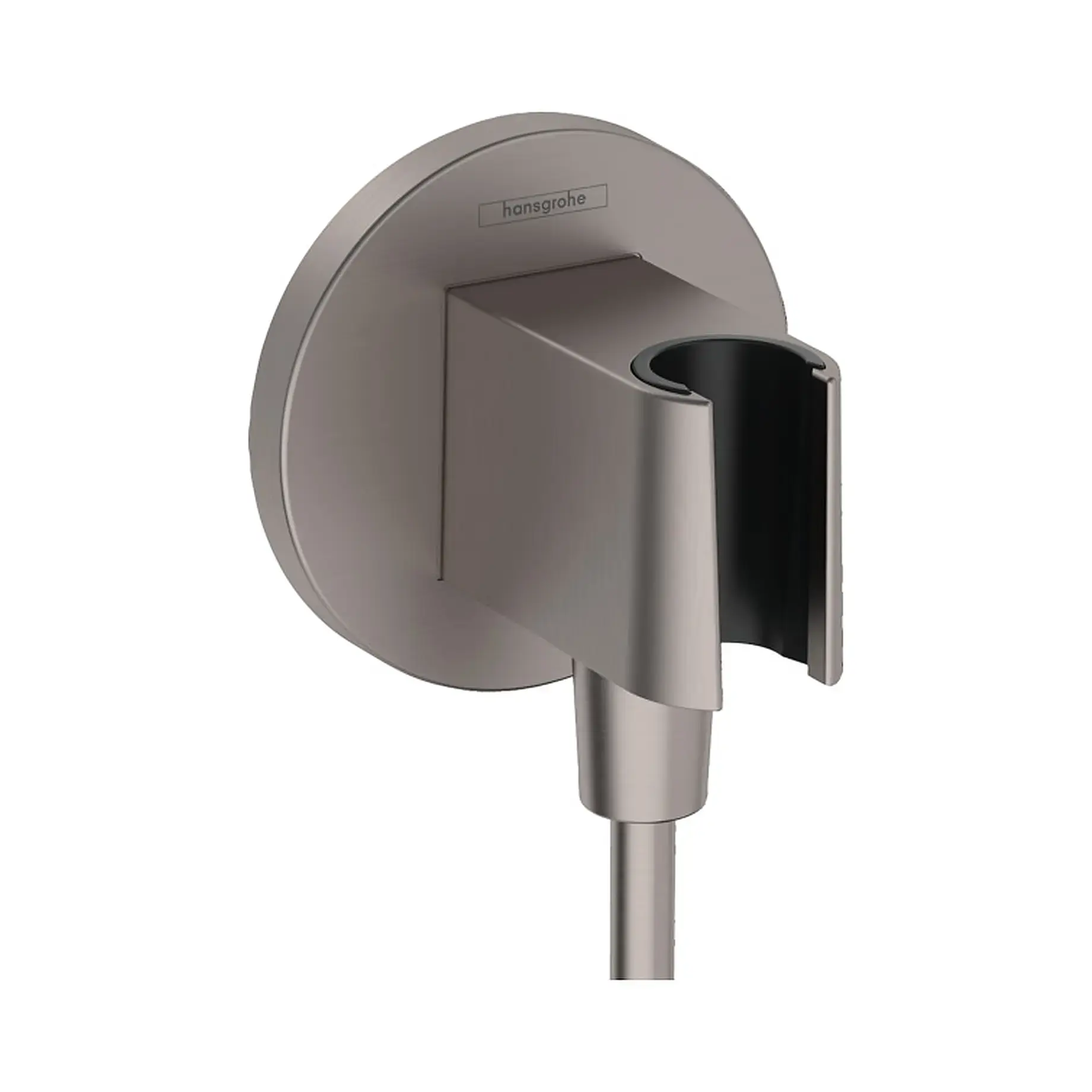 Шлангове під'єднання з тримачем FixFit Porter S Hansgrohe 26888340 Brushed Black Chrome — вид на білому тлі