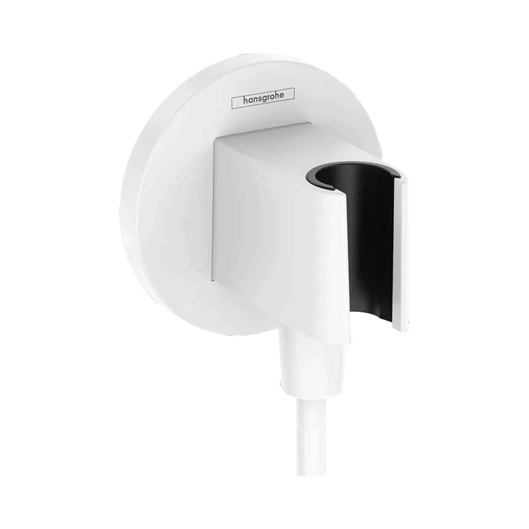 Шлангове під'єднання з тримачем FixFit Porter S Hansgrohe 26888700 Matt White — вид на білому тлі