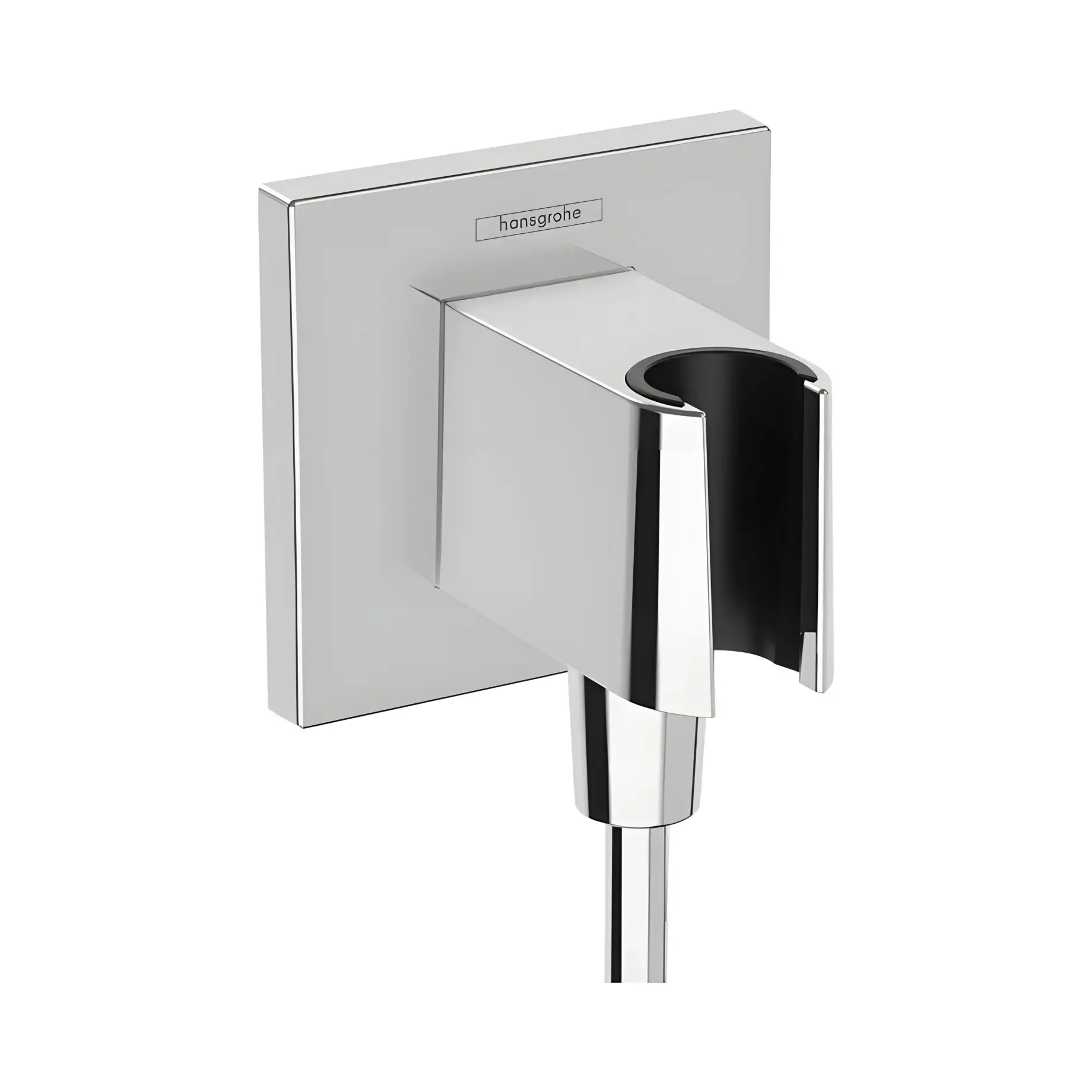 Шлангове під'єднання з тримачем FixFit Porter E Hansgrohe 26889000 Chrome — вид на білому тлі