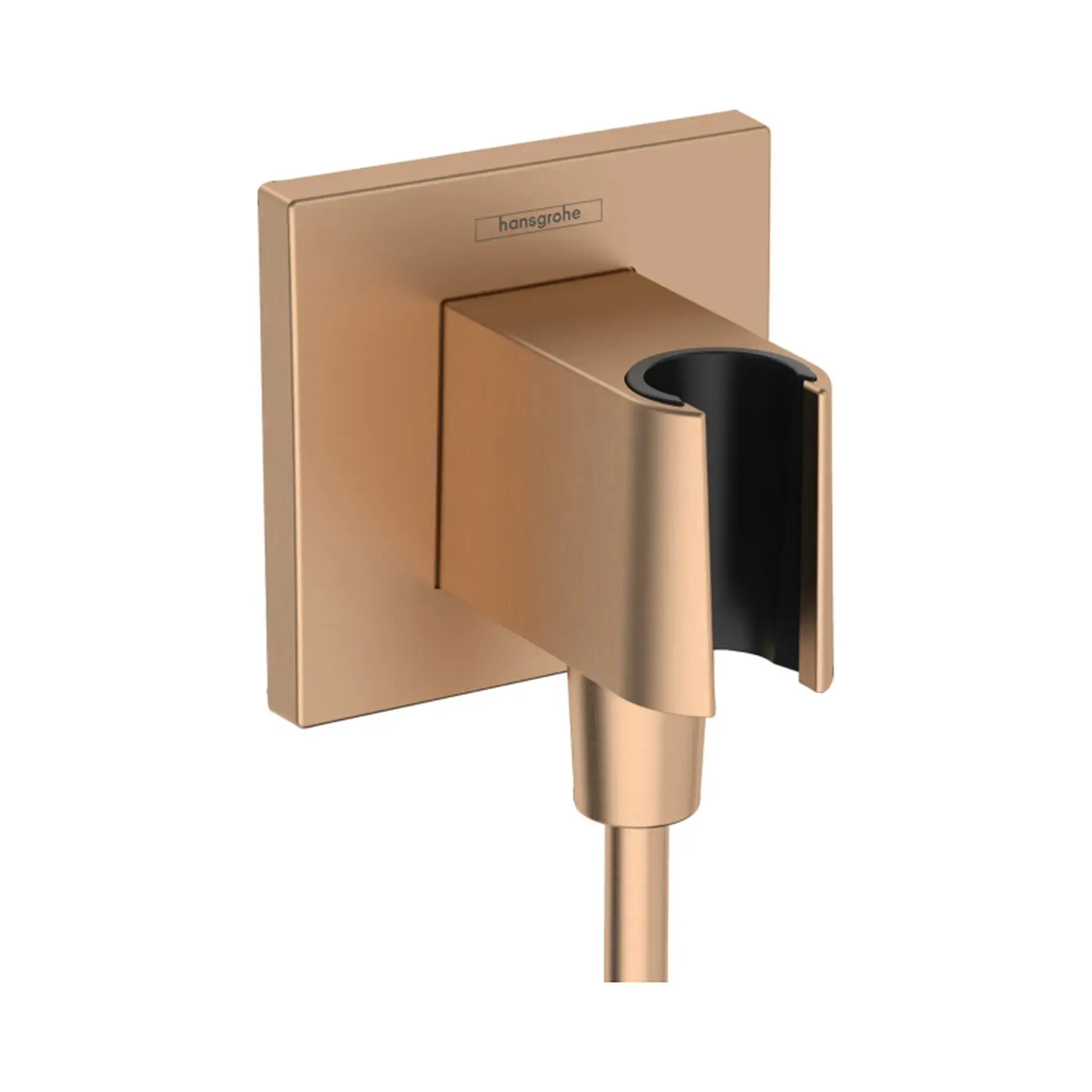 Шлангове під'єднання з тримачем FixFit Porter E Hansgrohe 26889140 Brushed Bronze — вид на білому тлі