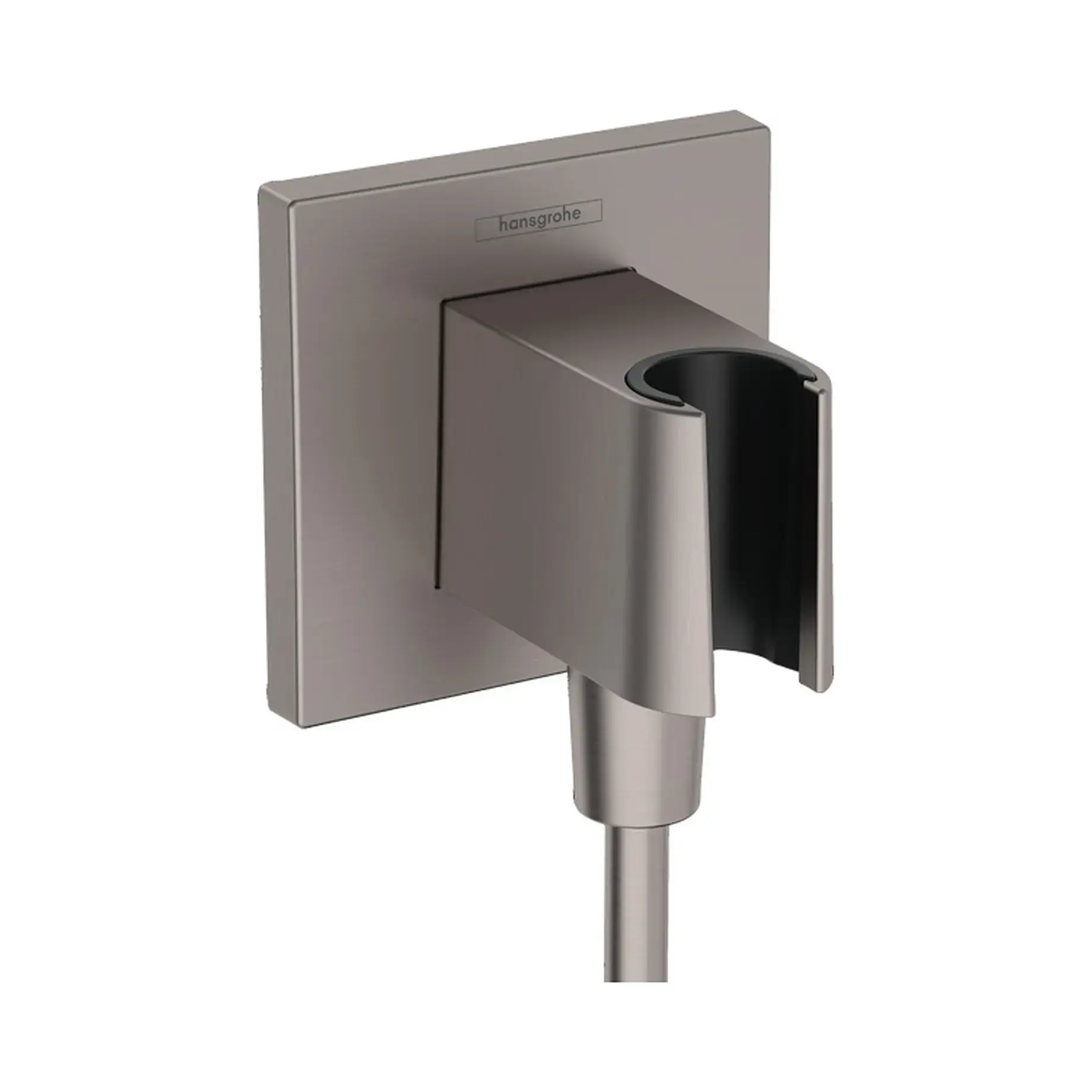Шлангове під'єднання з тримачем FixFit Porter E Hansgrohe 26889340 Brushed Black Chrome — вид на білому тлі