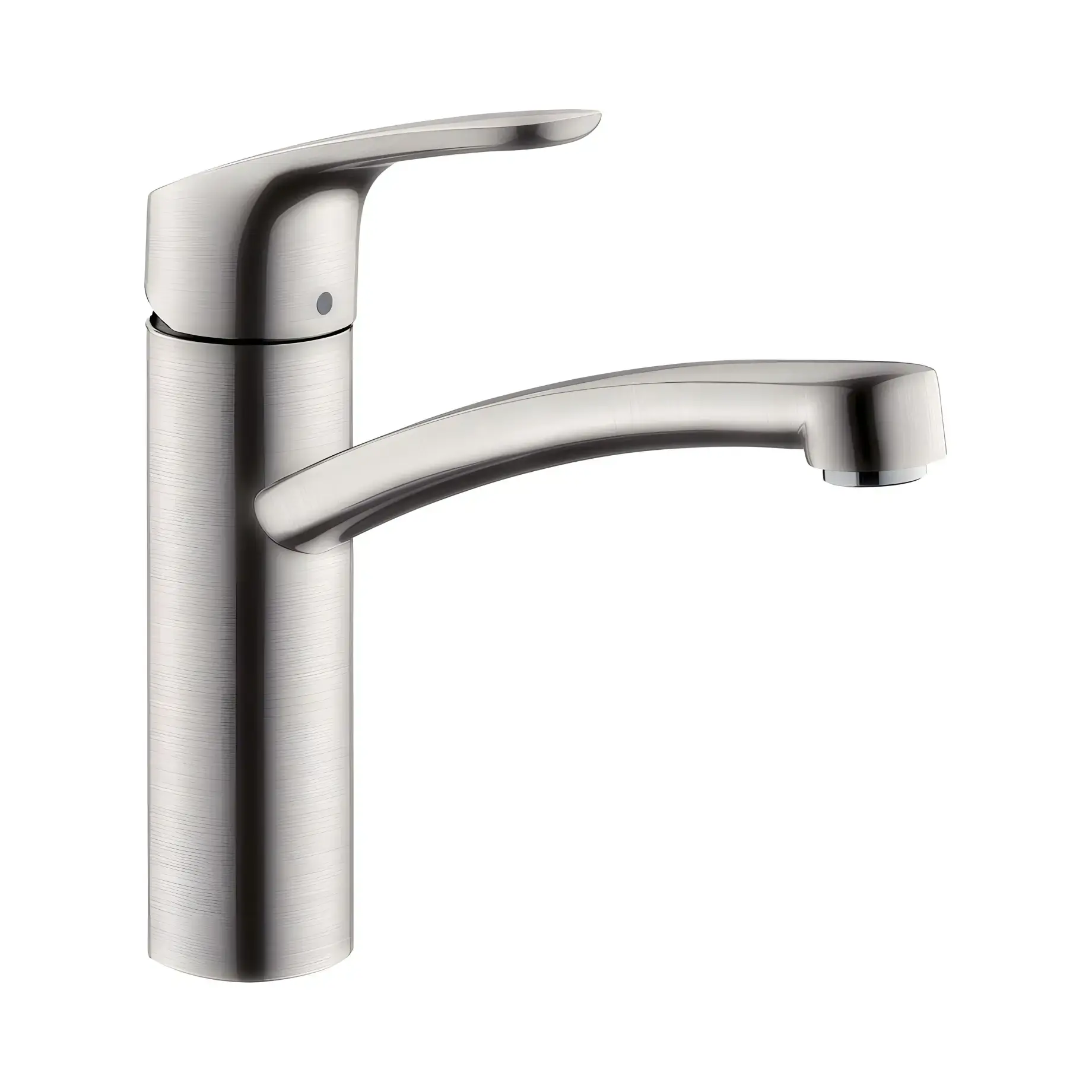 Змішувач для кухні Focus M41 Hansgrohe 31806800 Stainless Steel Finish — вид на білому тлі