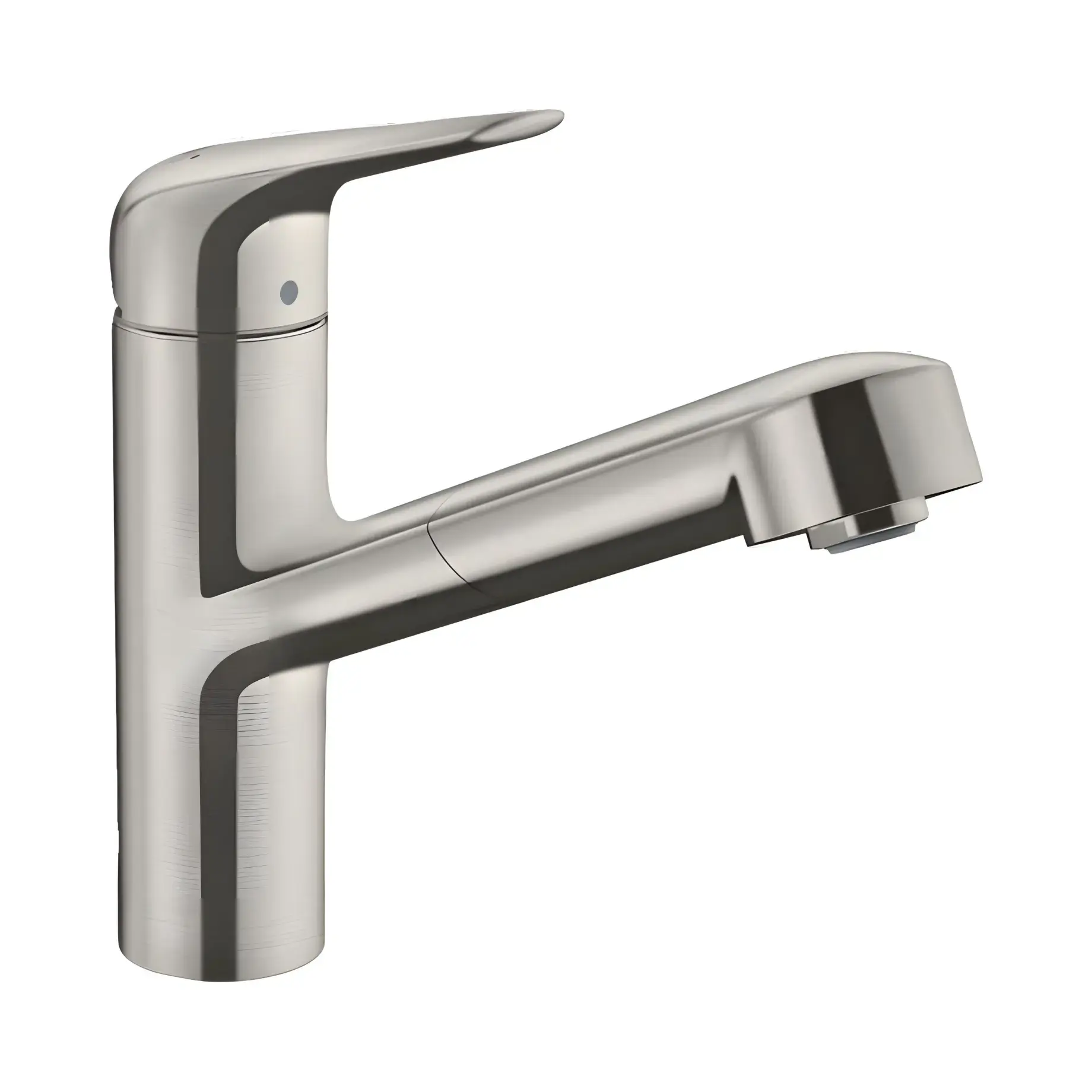 Змішувач для кухні Focus M42 Hansgrohe 71814800 Stainless Steel Finish — вид на білому тлі