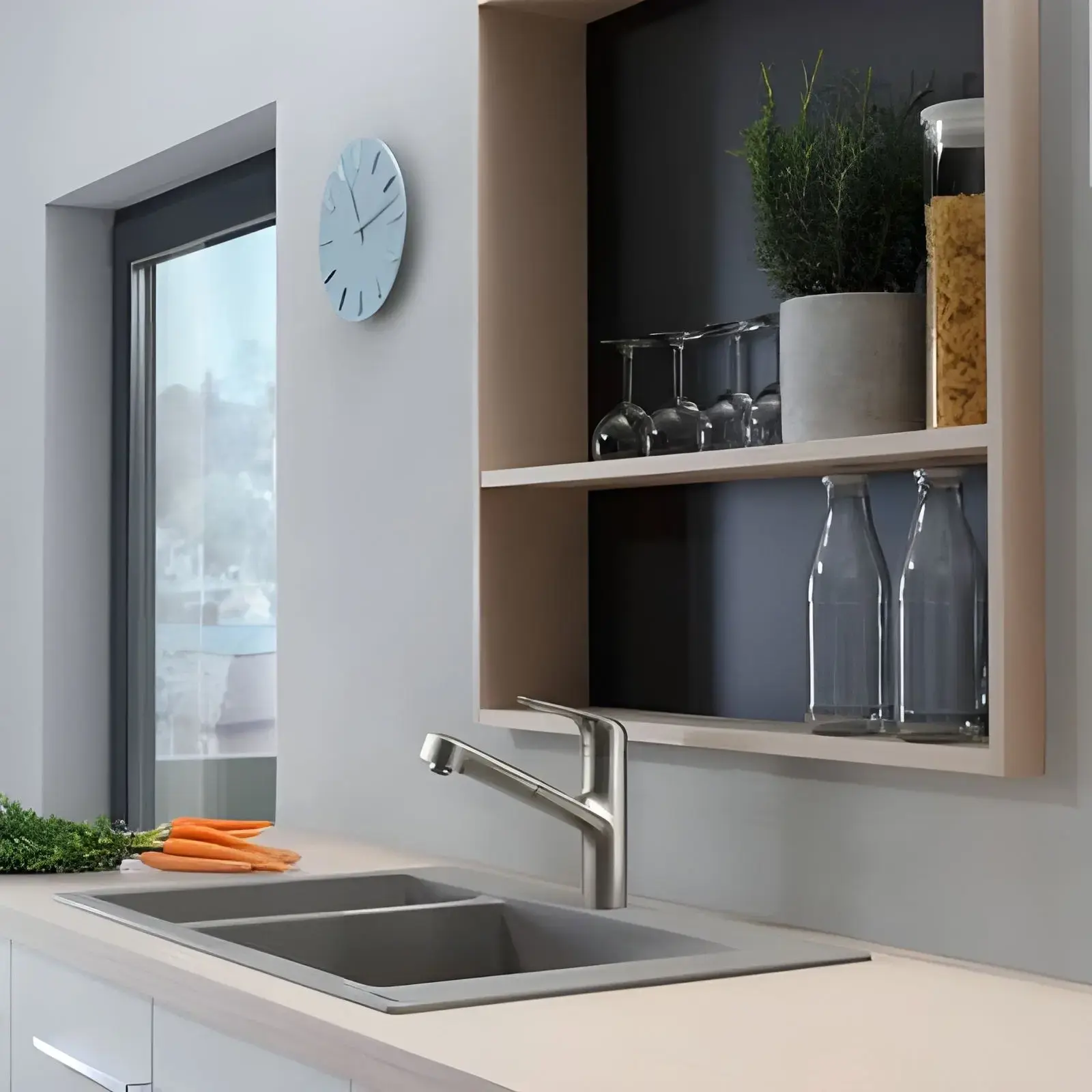 Змішувач для кухні Focus M42 Hansgrohe 71814800 Stainless Steel Finish — вид спереду