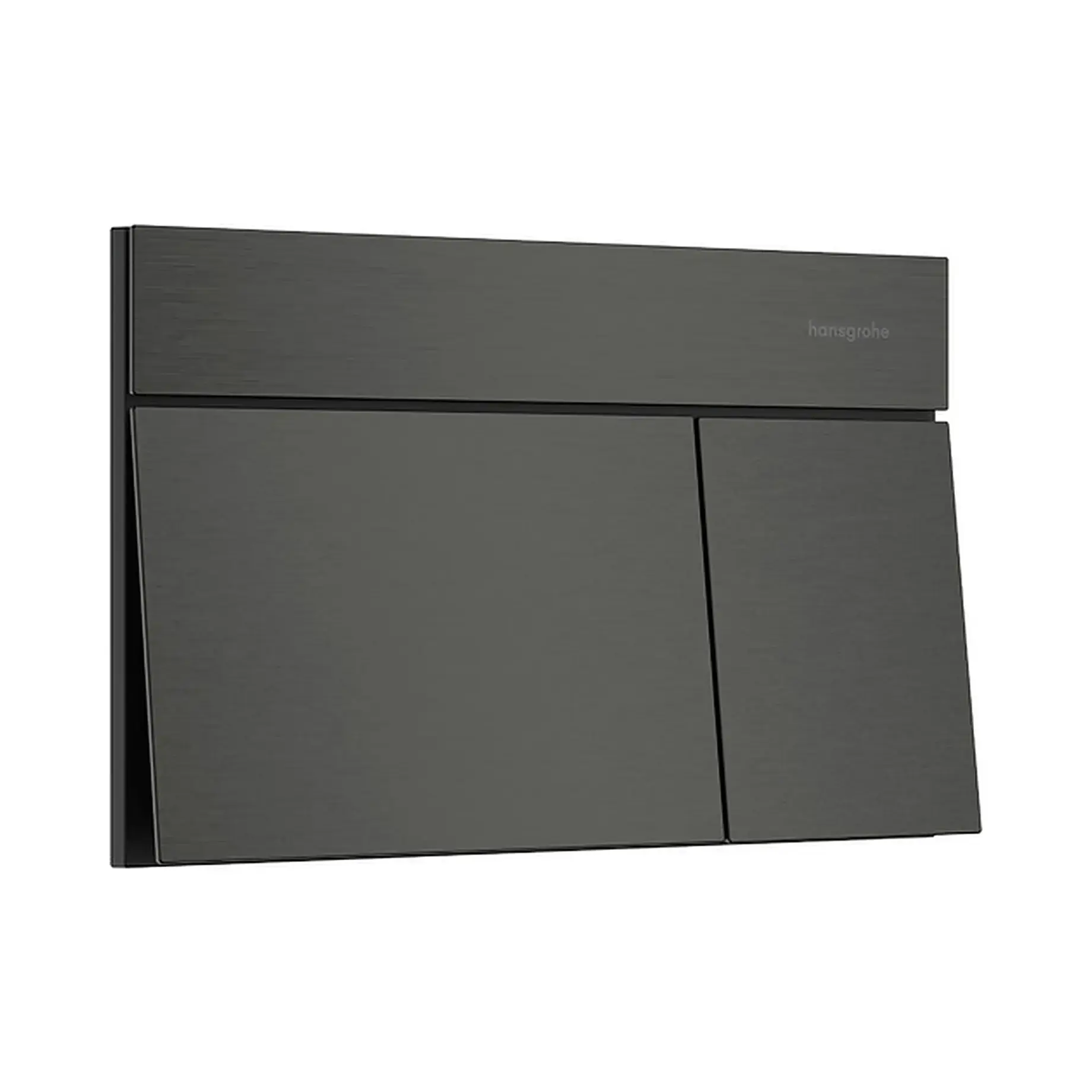 Змивна клавіша iFrame Element E Hansgrohe 66003340 Brushed Black Chrome 23 х 15 х 2.8 см — вид на білому тлі