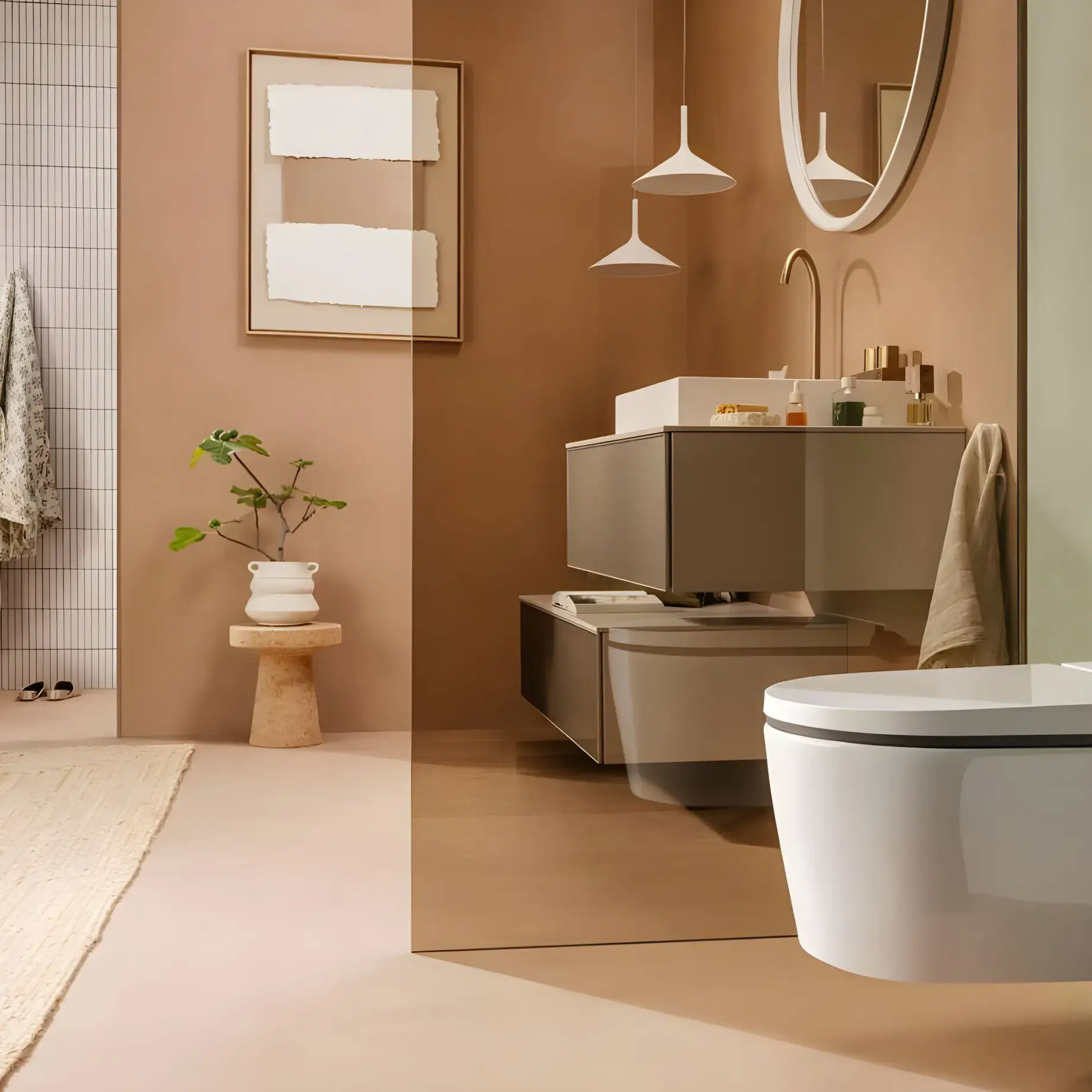 Унітаз-біде підвісний LavaPura Element S Hansgrohe 63021450 — вид спереду
