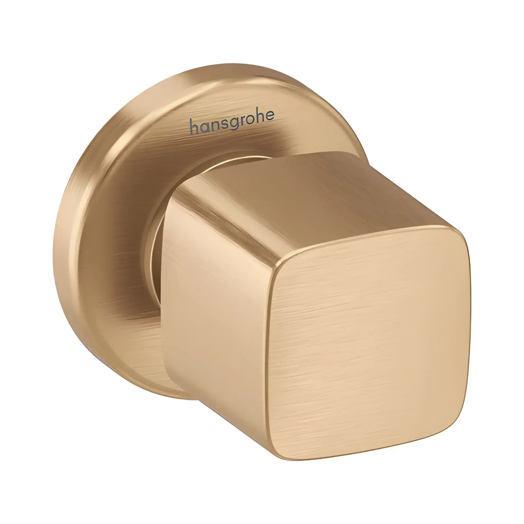 Запірний вентиль Е Metris Hansgrohe 31677140 Brushed Bronze — вид на білому тлі
