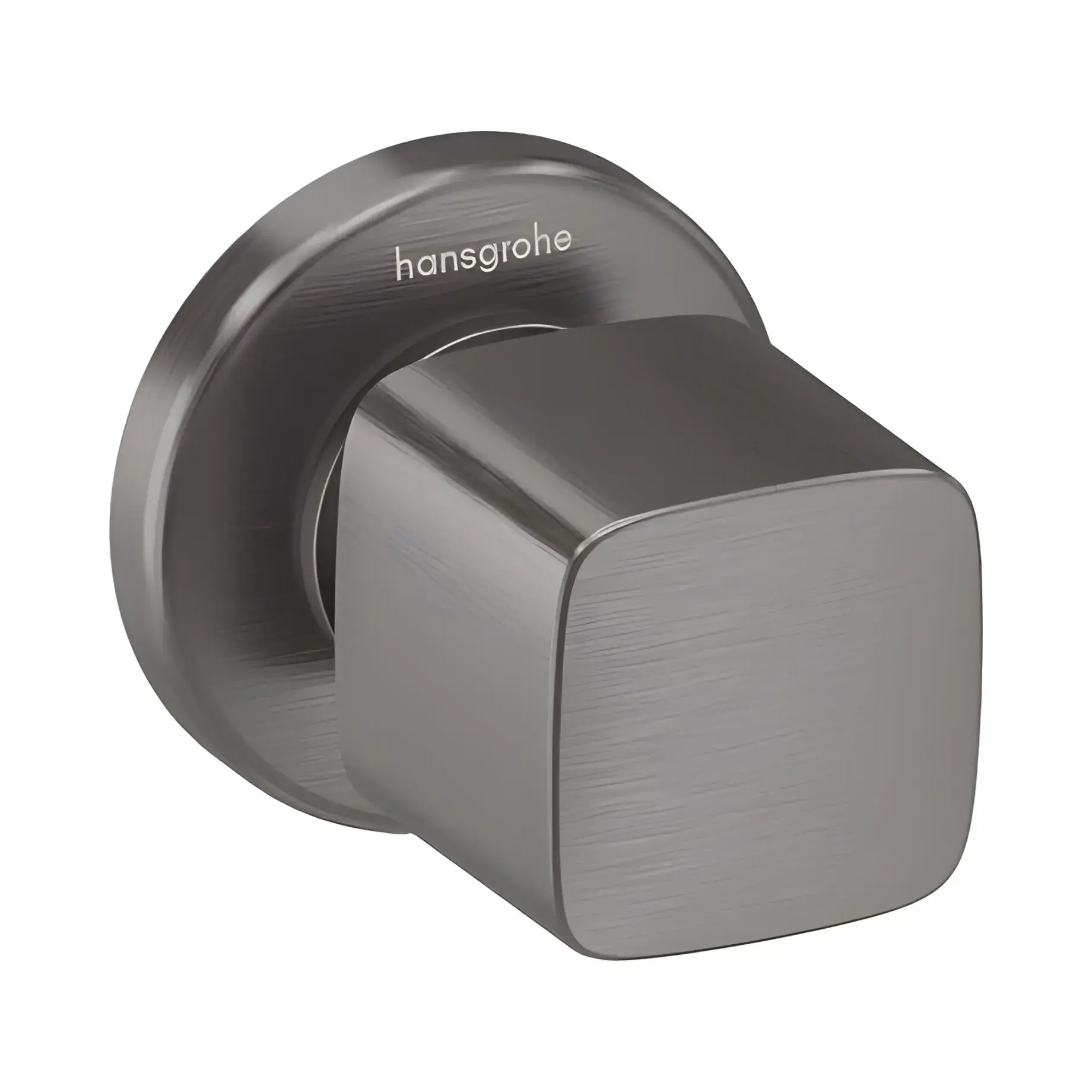 Запірний вентиль Е Metris Hansgrohe 31677340 Brushed Black Chrome — вид на білому тлі