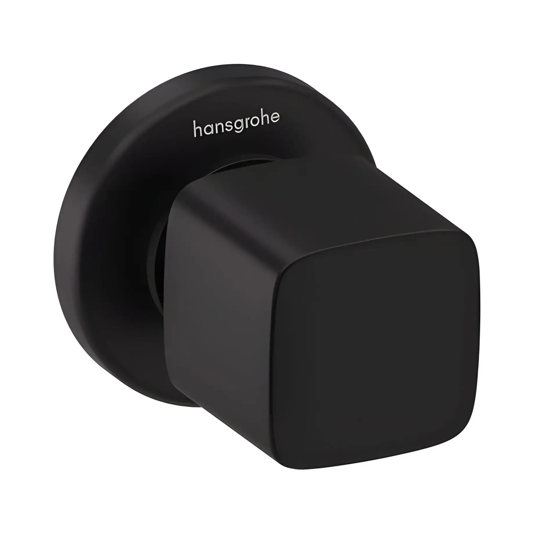 Запірний вентиль Е Metris Hansgrohe 31677670 Matt Black — вид на білому тлі