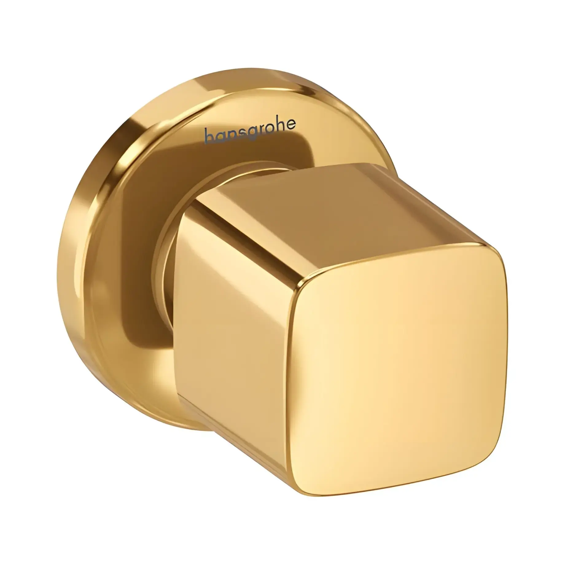 Запірний вентиль Е Metris Hansgrohe 31677990 Polished Gold Optic — вид на білому тлі