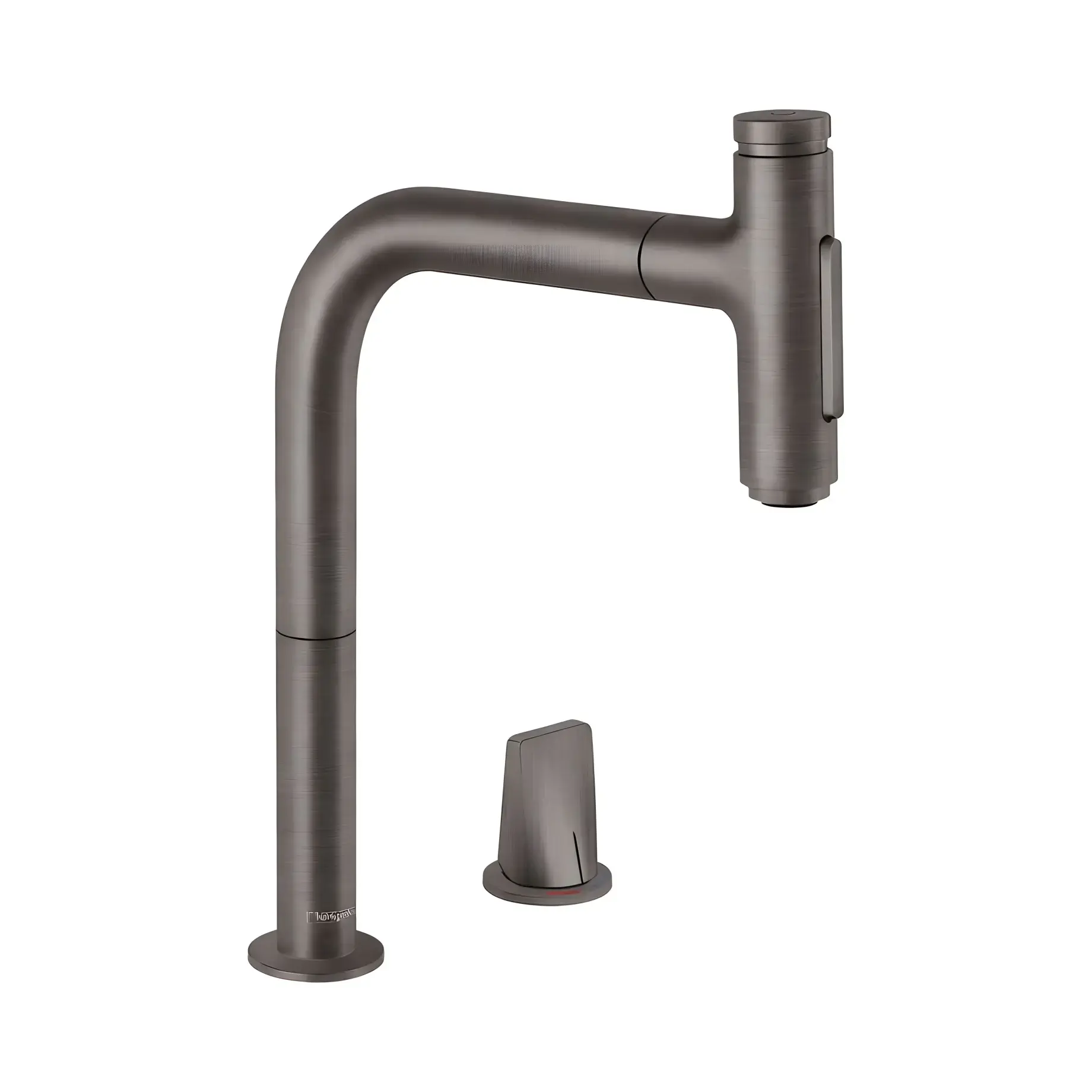 Змішувач для кухні Metris Select M71 Hansgrohe 73818340 Brushed Black Chrome — вид на білому тлі