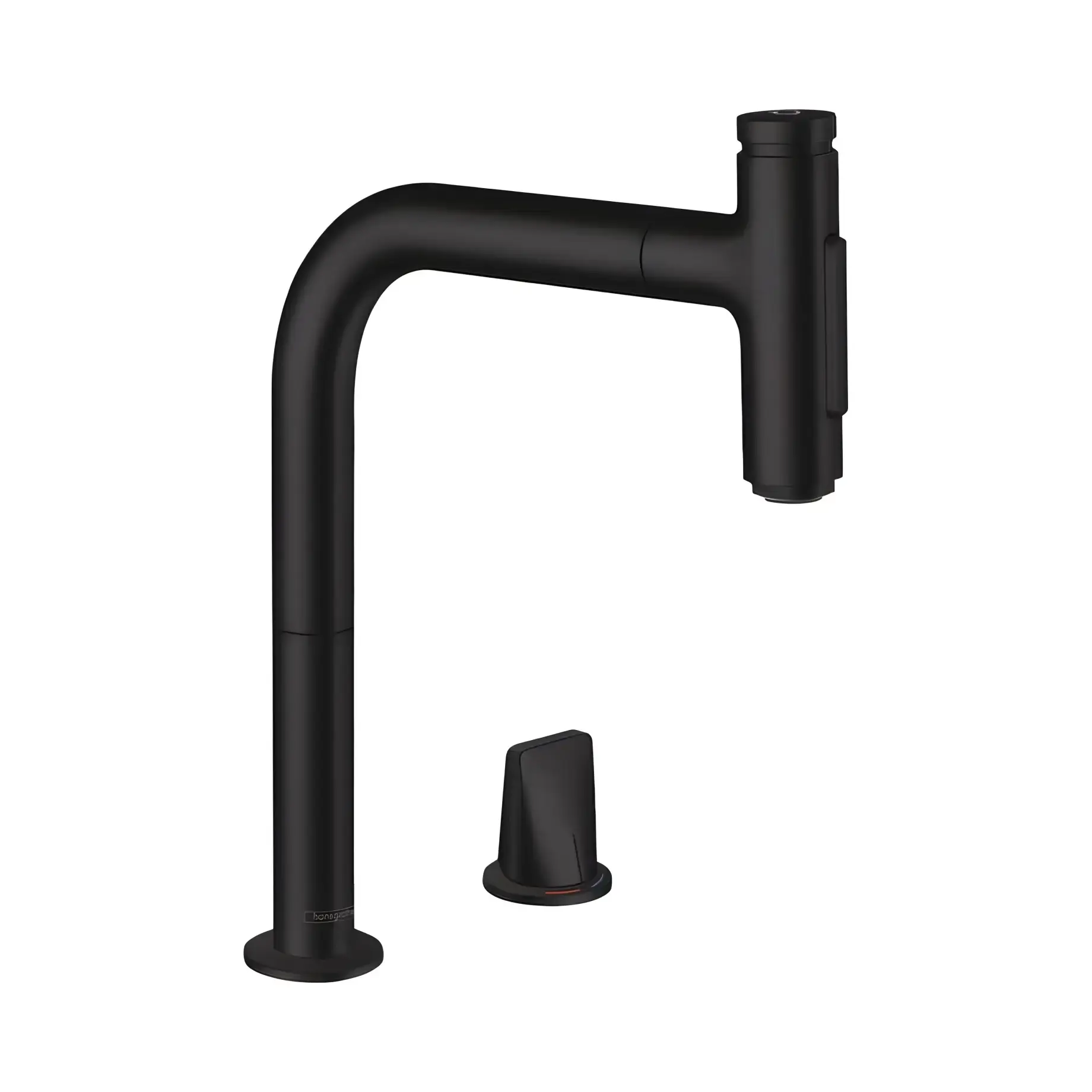 Змішувач для кухні Metris Select M71 Hansgrohe 73818670 Matt Black — вид на білому тлі