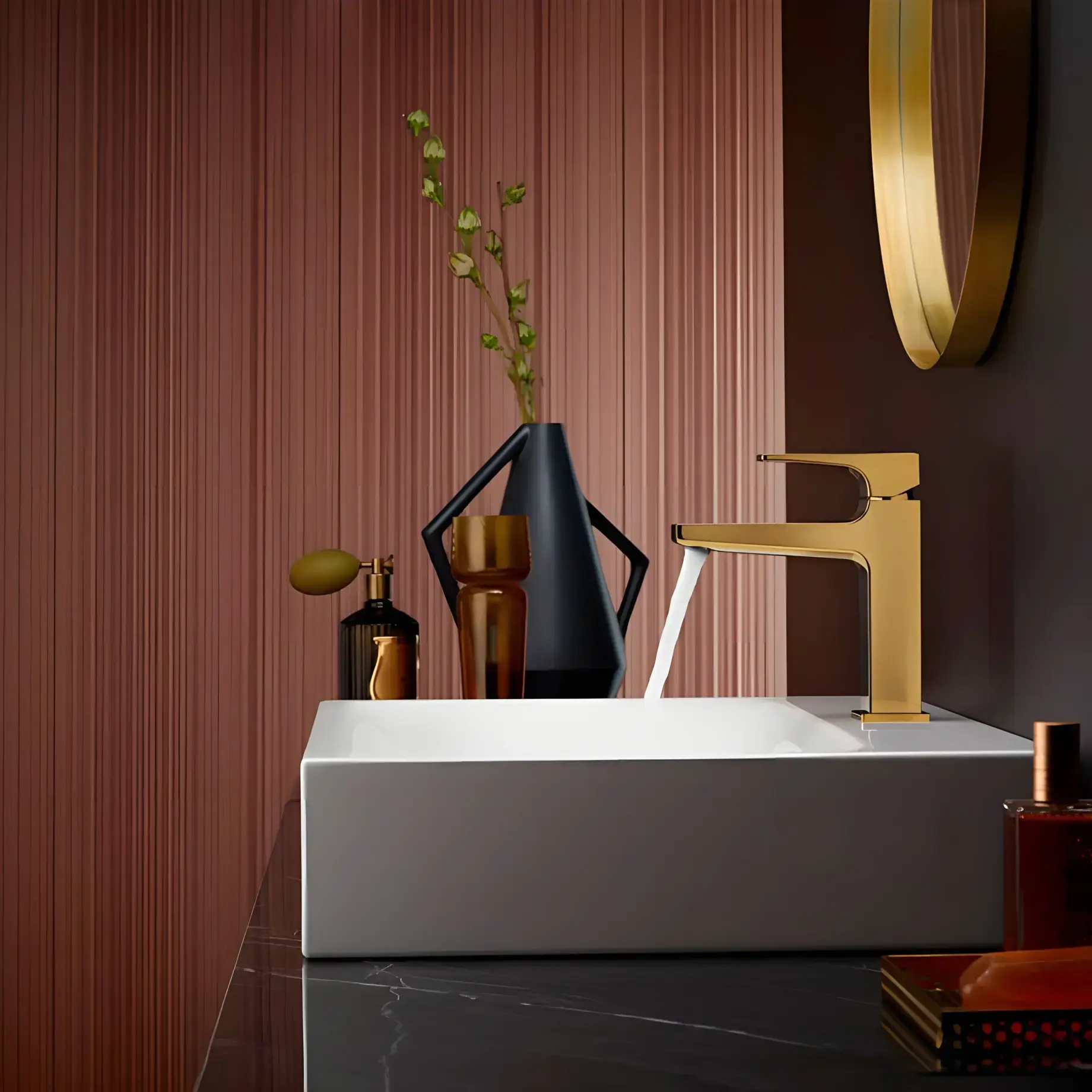 Змішувач для раковини Metropol Hansgrohe 32507990 Polished Gold Optic — бічний ракурс