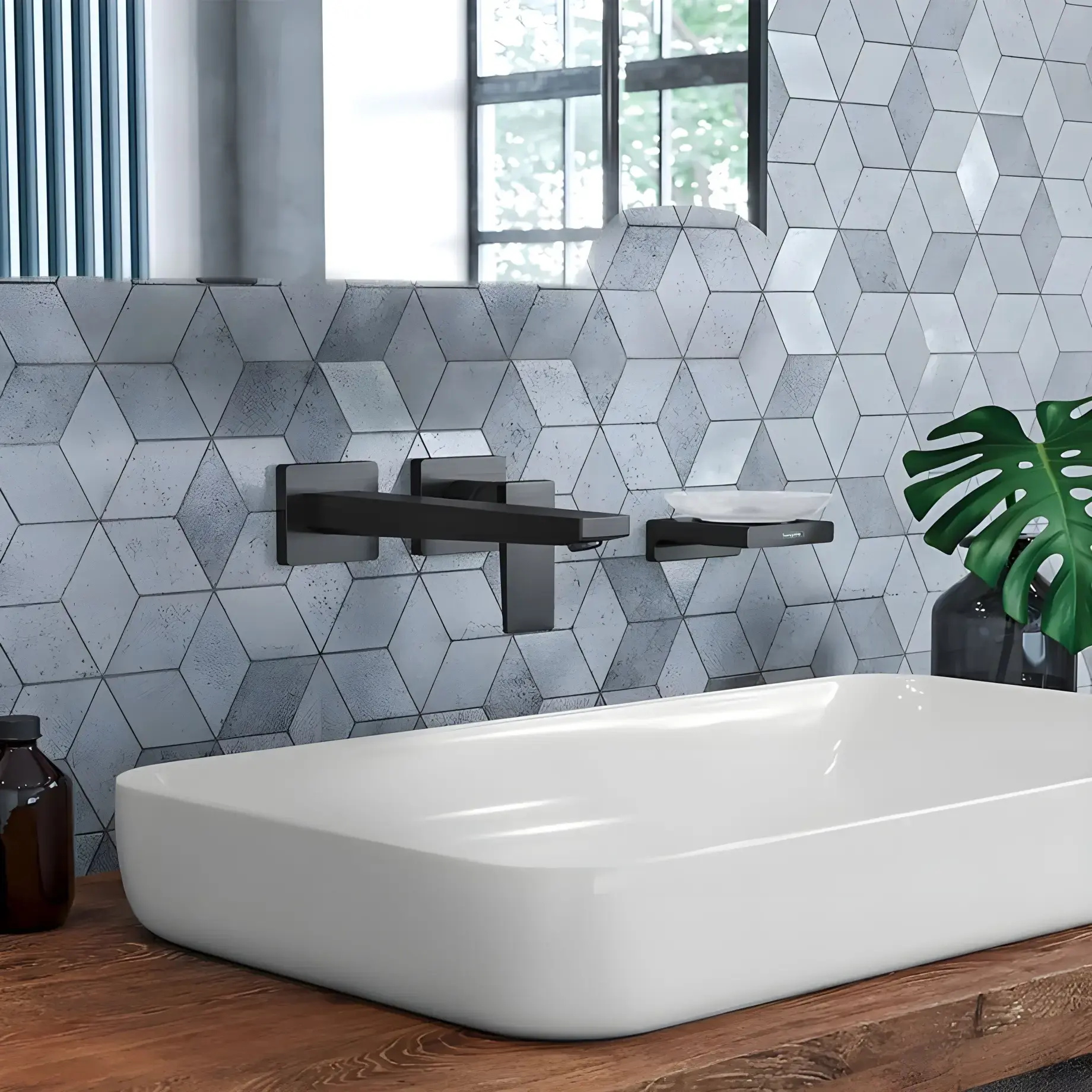 Змішувач для раковини Metropol Hansgrohe 32526340 Brushed Black Chrome — вид спереду