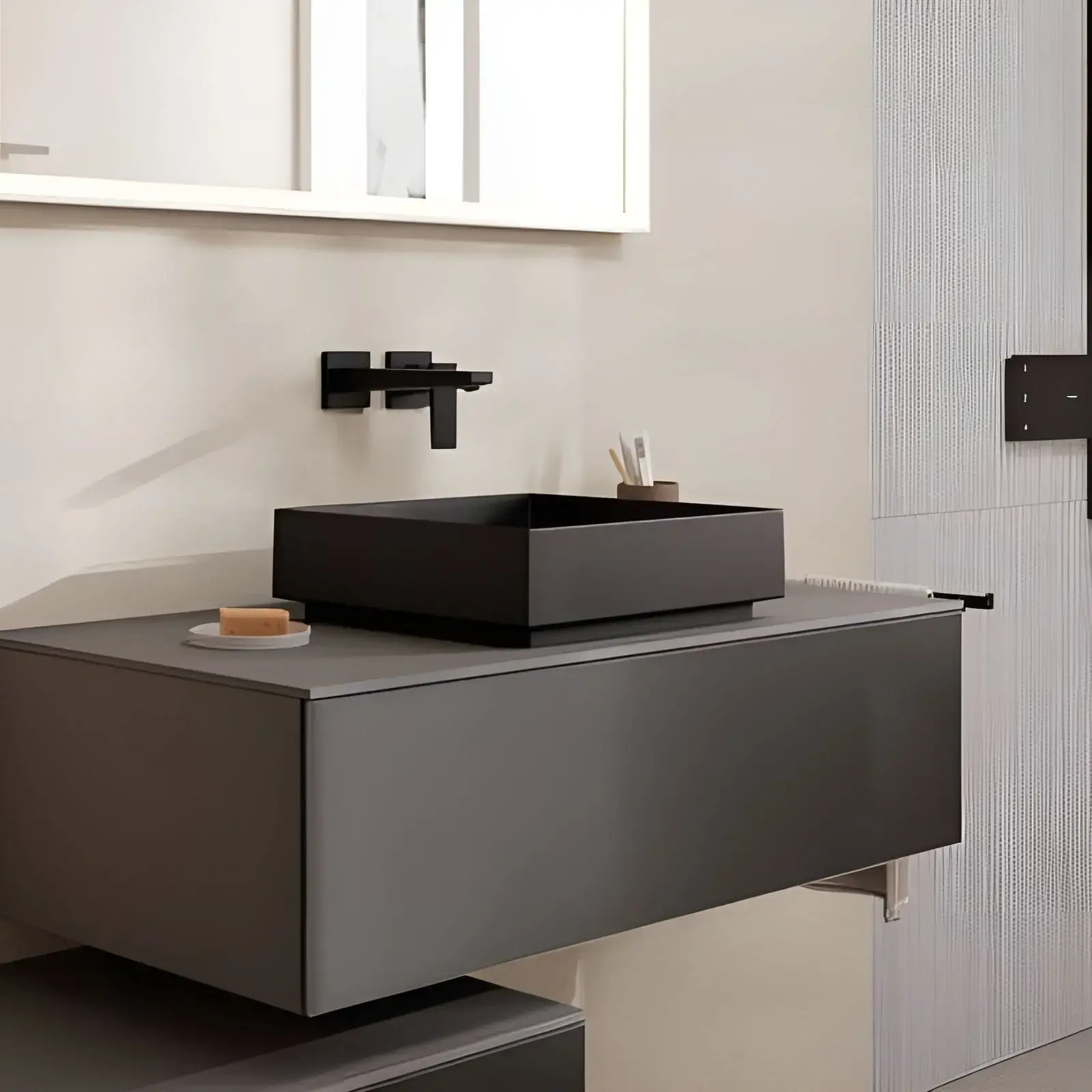 Змішувач для раковини Metropol Hansgrohe 32526670 Matt Black — вид згори