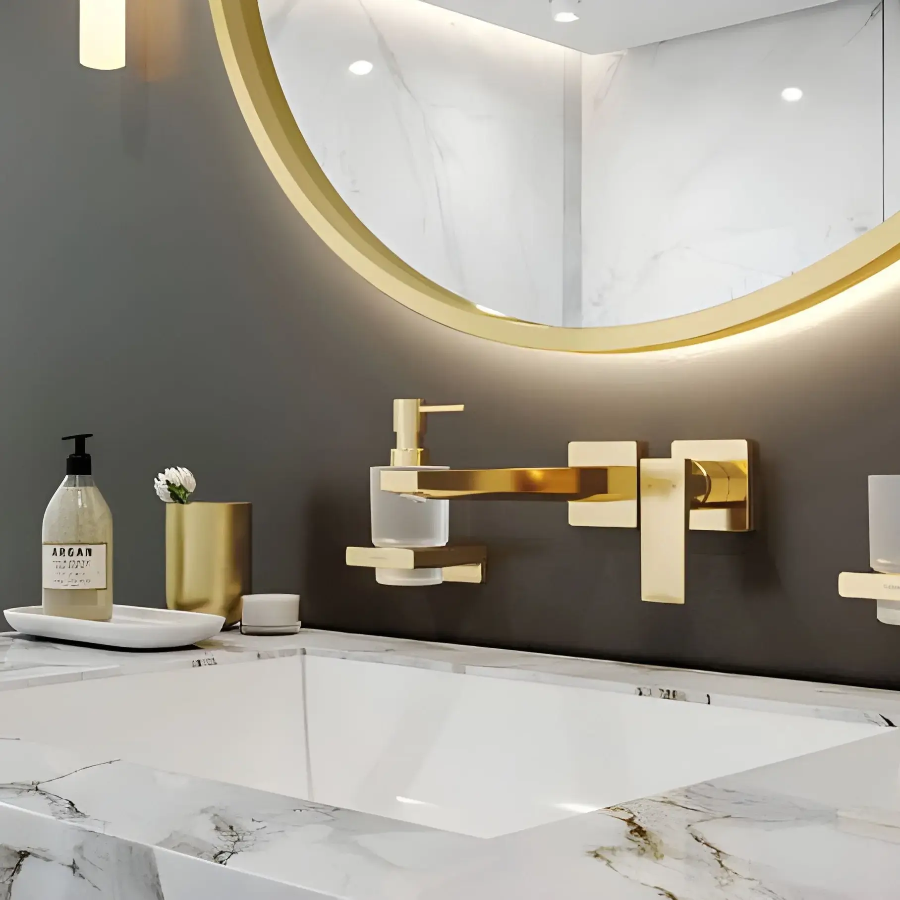 Змішувач для раковини Metropol Hansgrohe 32526990 Polished Gold Optic — вид спереду