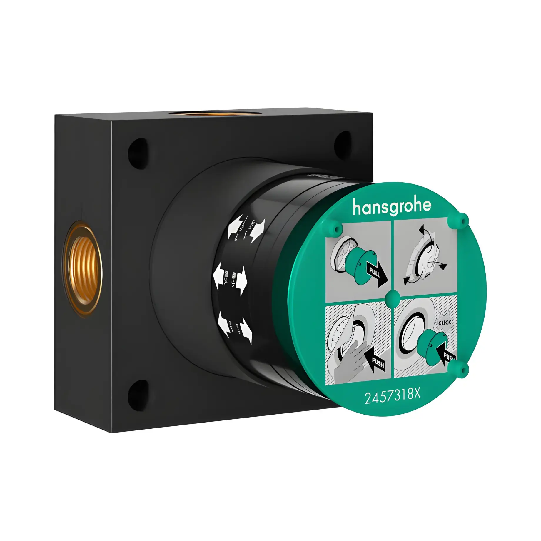 Прихована частина для монтажу верхнього душу 2jet Raindance Alive Hansgrohe 24573180 — вид на білому тлі