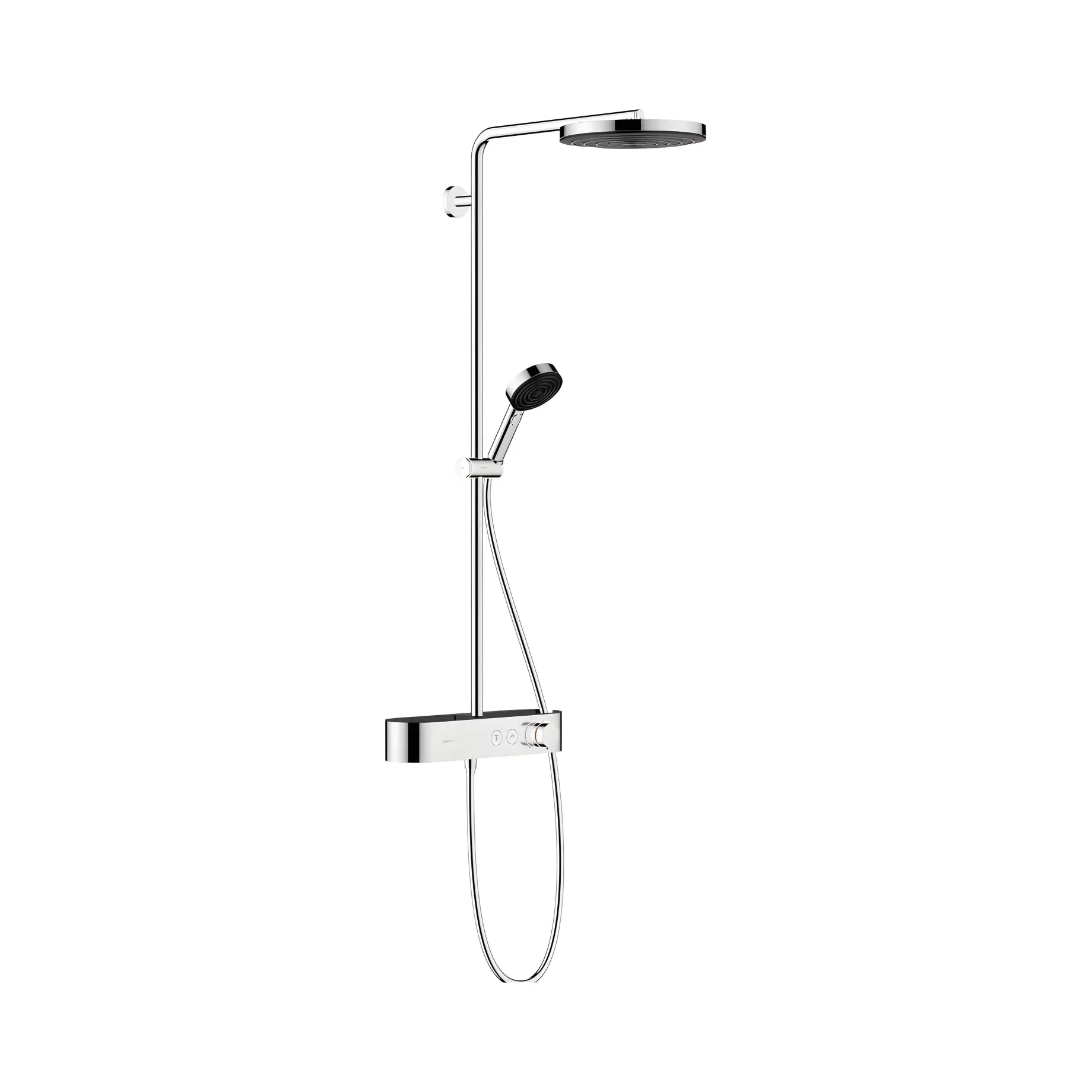 Душова система з термостатом Pulsify S Hansgrohe 24220000 Chrome — вид на білому тлі