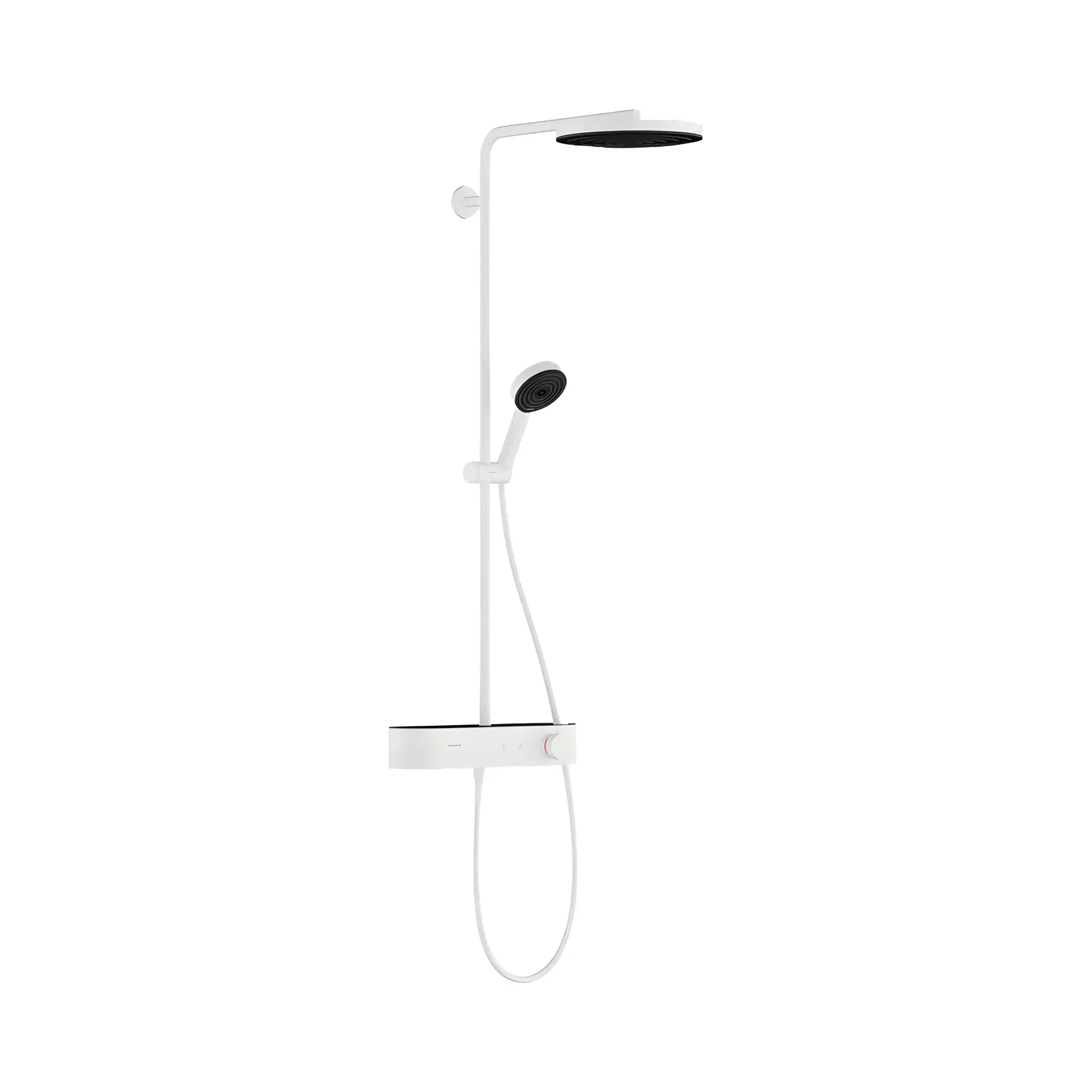 Душова система з термостатом Pulsify S Hansgrohe 24220700 White Matt — вид на білому тлі