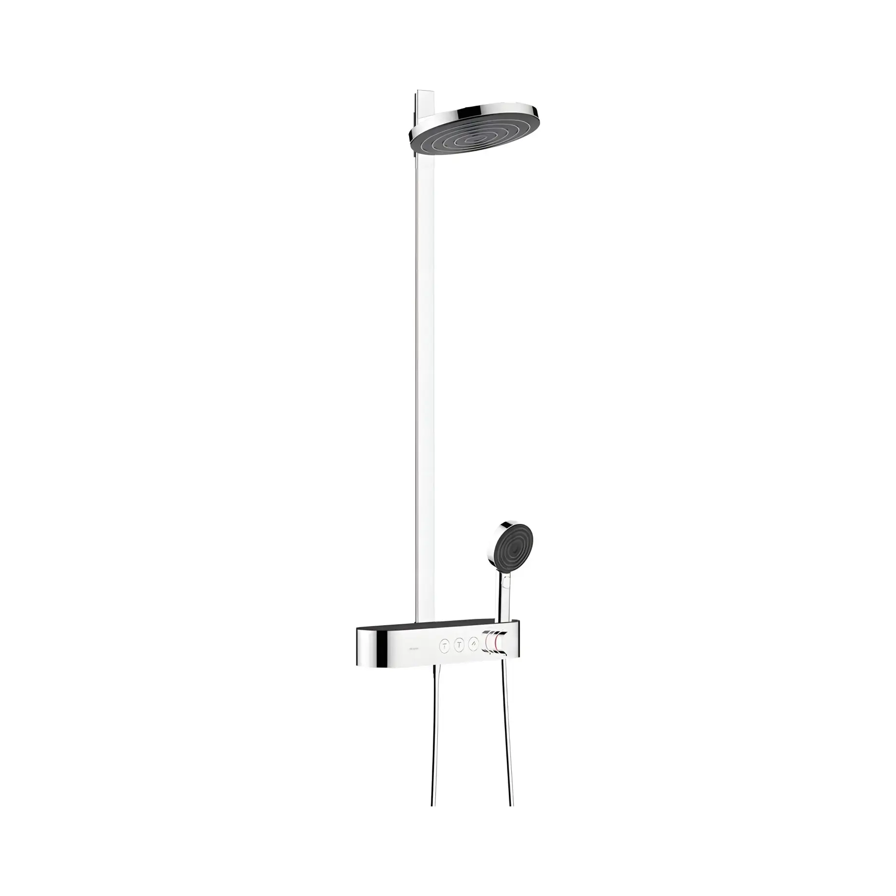 Душова система з термостатом Pulsify S Hansgrohe 24240000 Chrome — вид на білому тлі