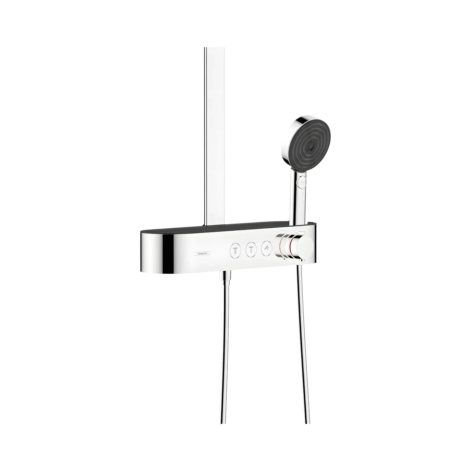 Душова система з термостатом Pulsify S Hansgrohe 24240000 Chrome — вид спереду