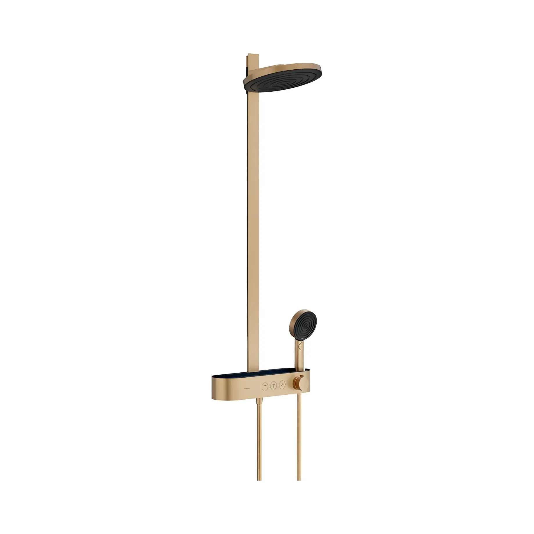 Душова система з термостатом Pulsify S Hansgrohe 24240140 Brushed Bronze — вид на білому тлі