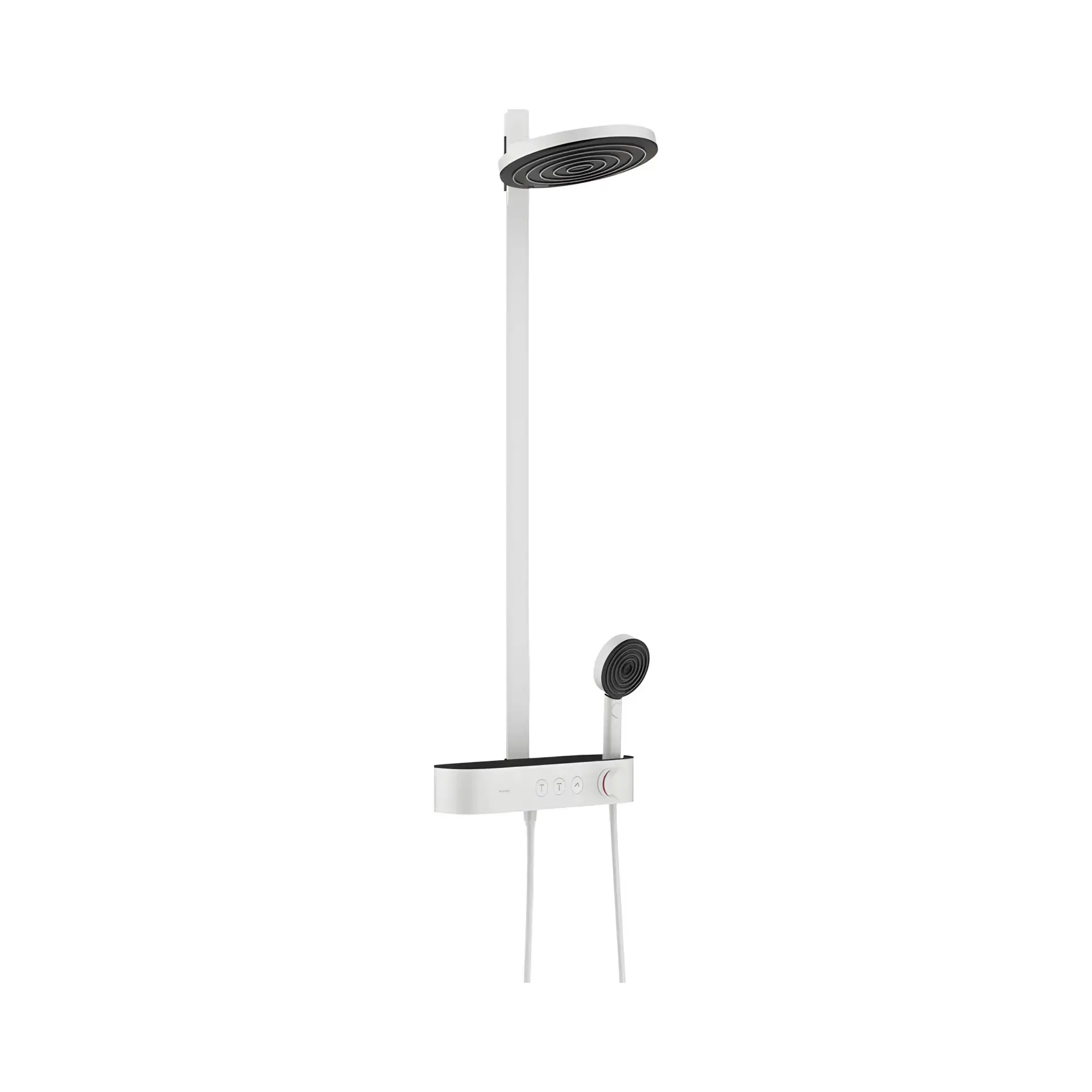 Душова система з термостатом Pulsify S Hansgrohe 24240700 White Matt — вид на білому тлі