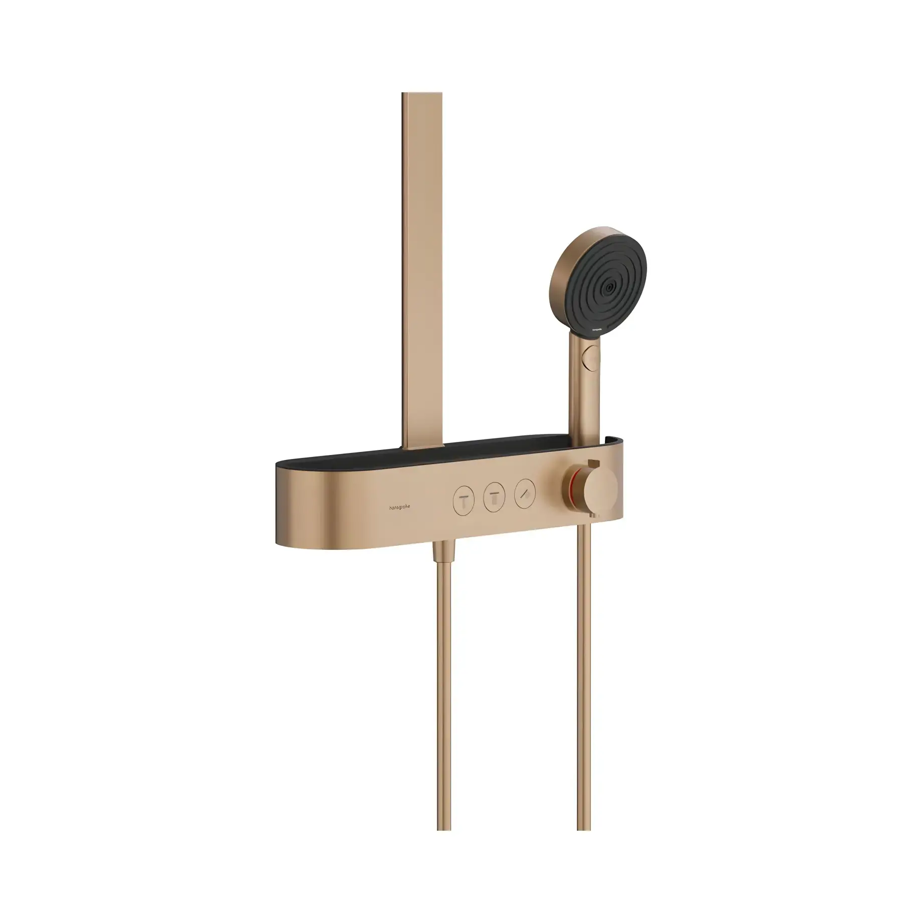 Душова система з термостатом Pulsify S Hansgrohe 24241140 Brushed Bronze — вид спереду
